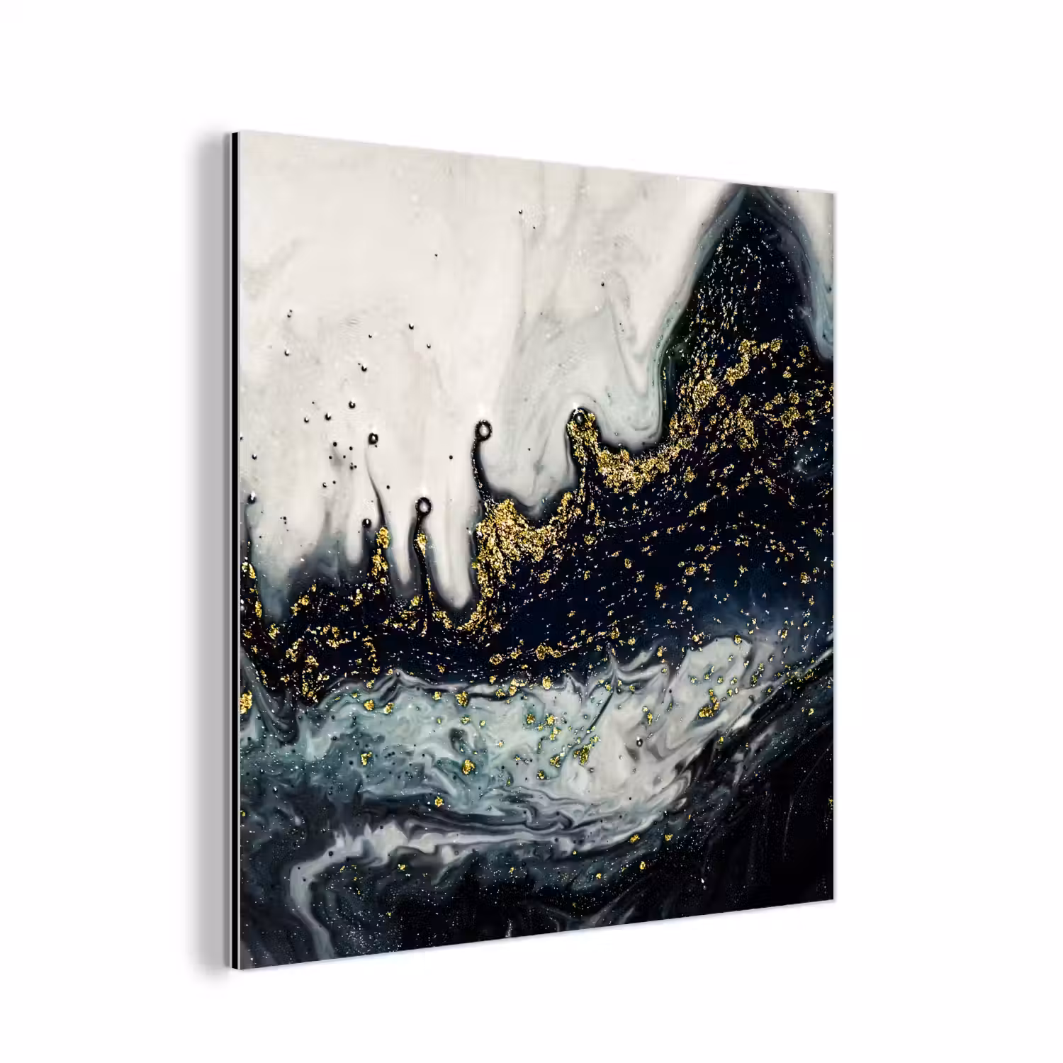 Marmer - Abstract - Goud - Luxe aluminium wit klein -3d