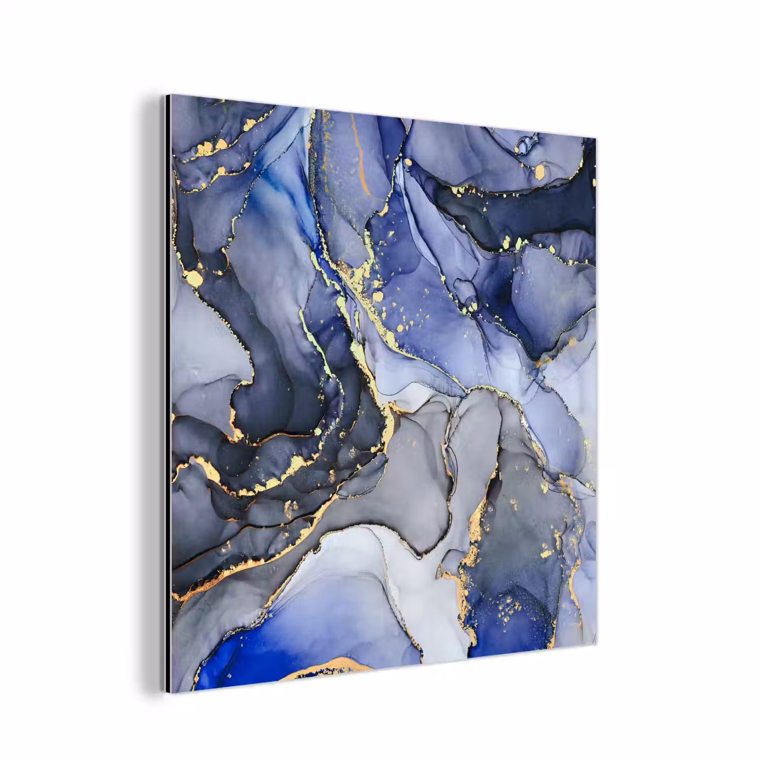 Marmer - Goud - Abstract - Blauw aluminium wit klein -3d