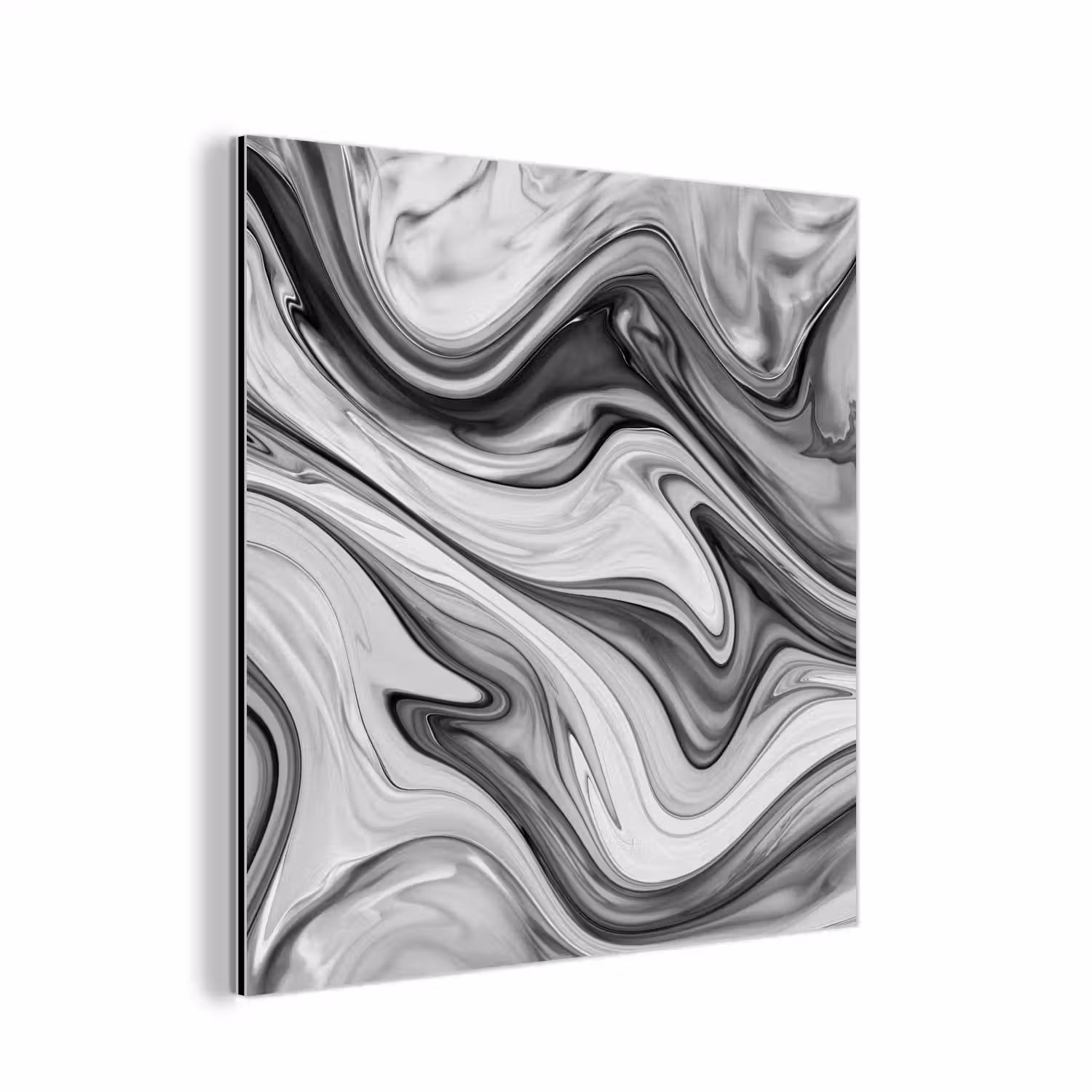 Marmer - Patronen - Grijs - Marmerlook - Zwart aluminium wit klein -3d