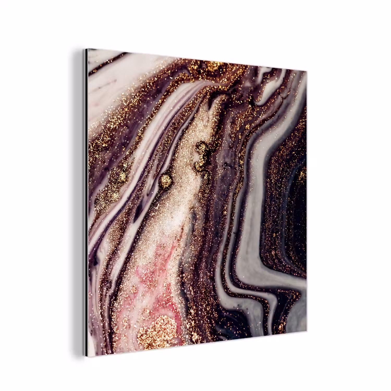 Marmer - Roze - Goud - Glitter - Marmerlook aluminium wit klein -3d