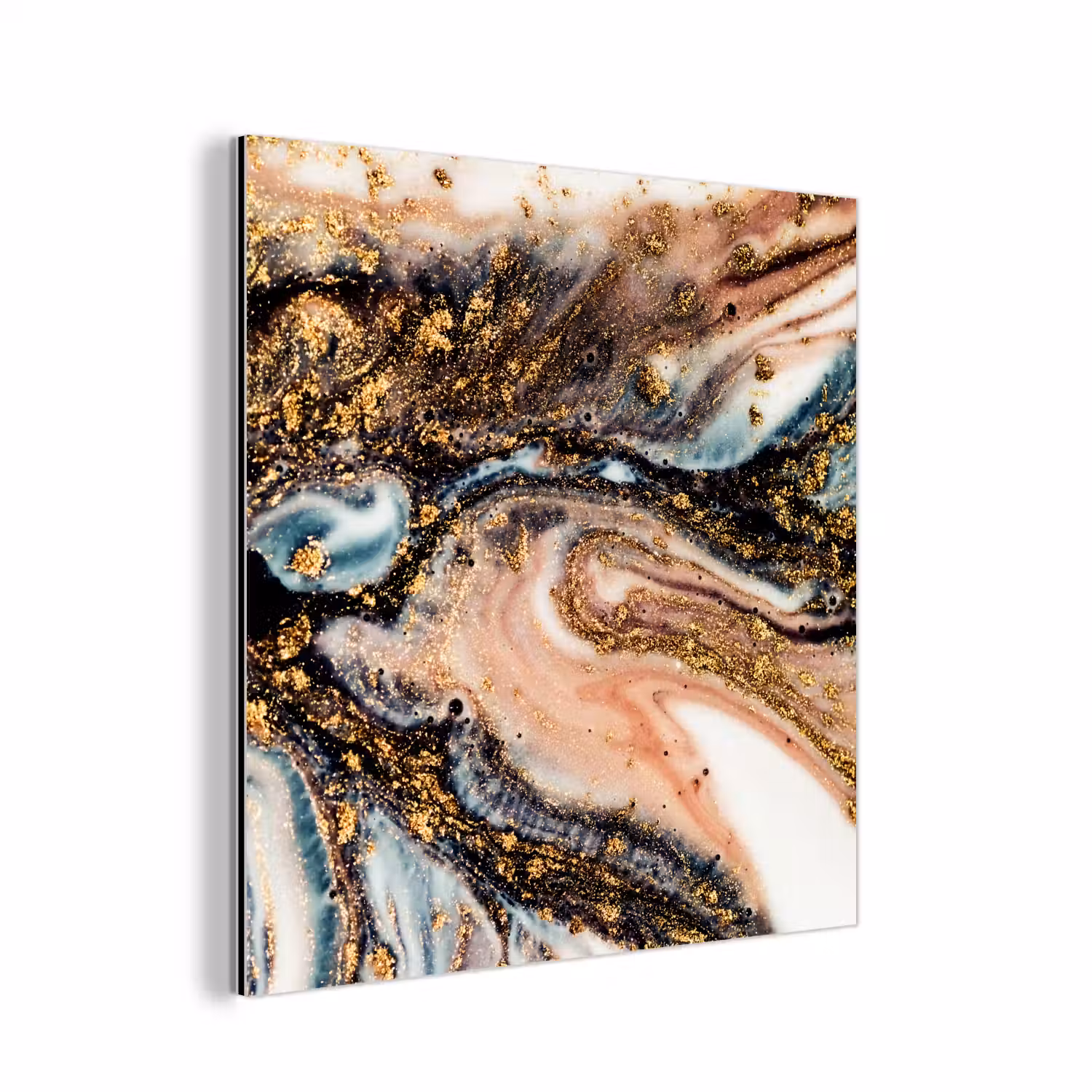 Marmerlook - Goud - Zwart - Glitter - Chic aluminium wit klein -3d