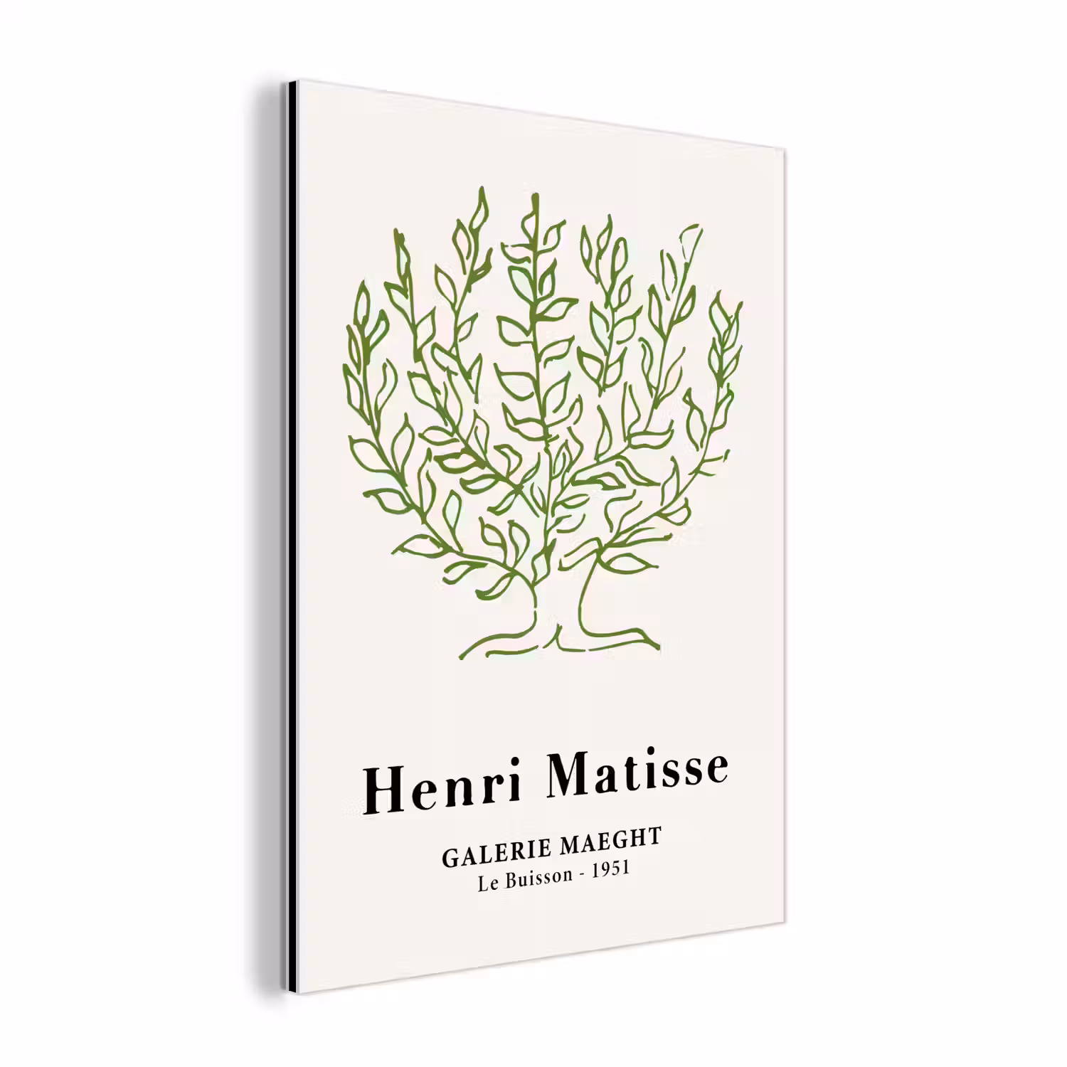 Matisse - Boom - Groen - Natuur - Kunst aluminium wit klein -3d