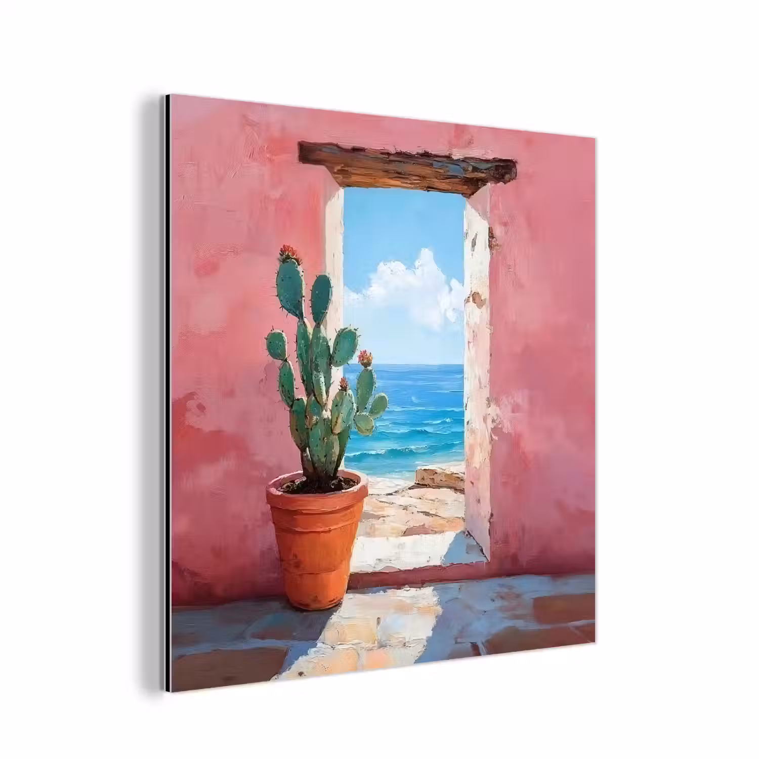 Zee - Roze - Cactus aluminium wit klein -3d