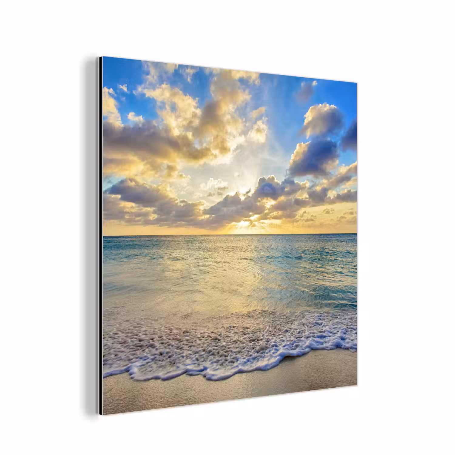 Zee - Strand - Wolken - Zon aluminium wit klein -3d