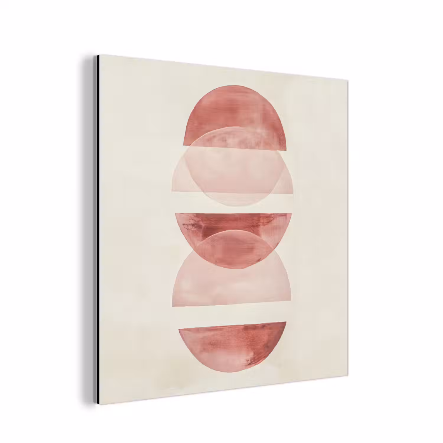 Minimalistisch - Cirkels - Roze aluminium wit klein -3d