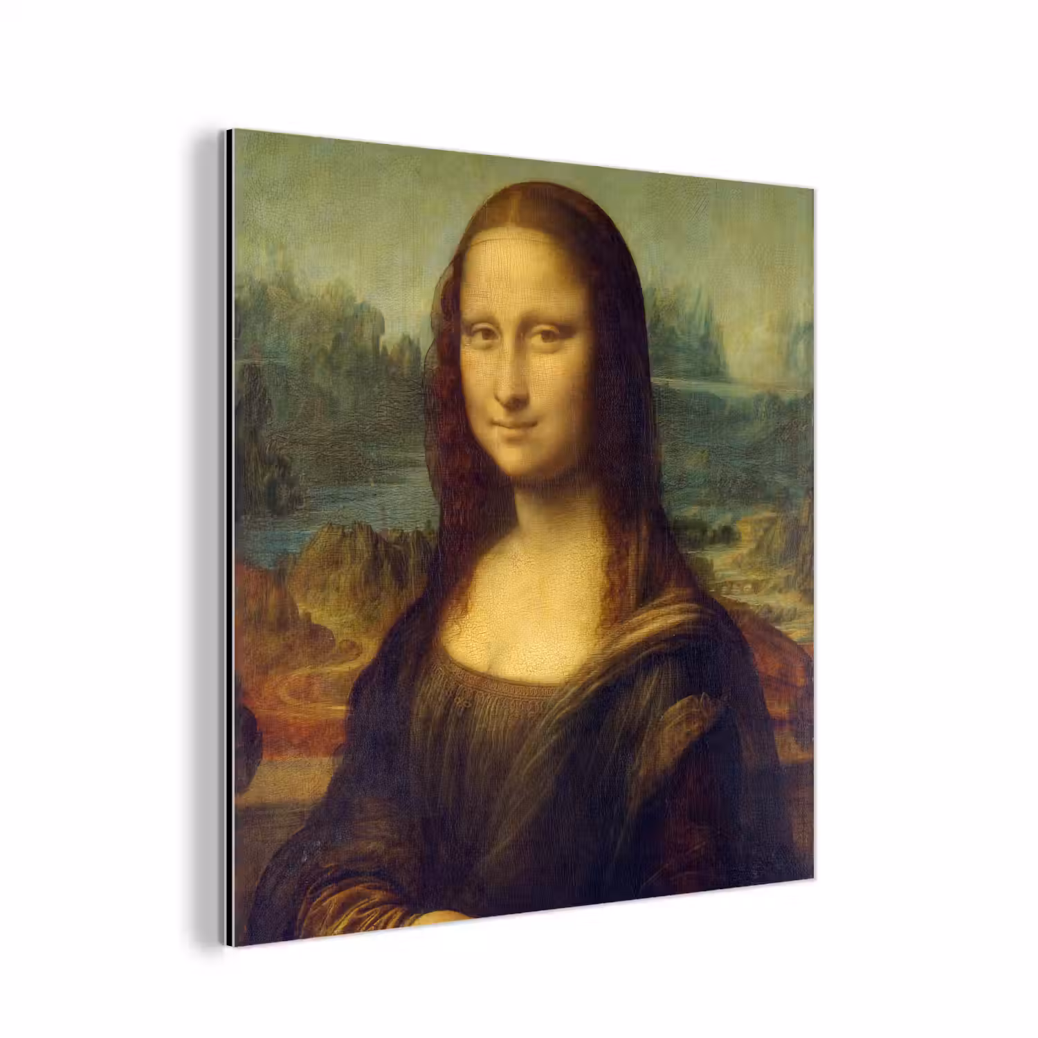 Mona Lisa - Leonardo da Vinci aluminium wit klein -3d