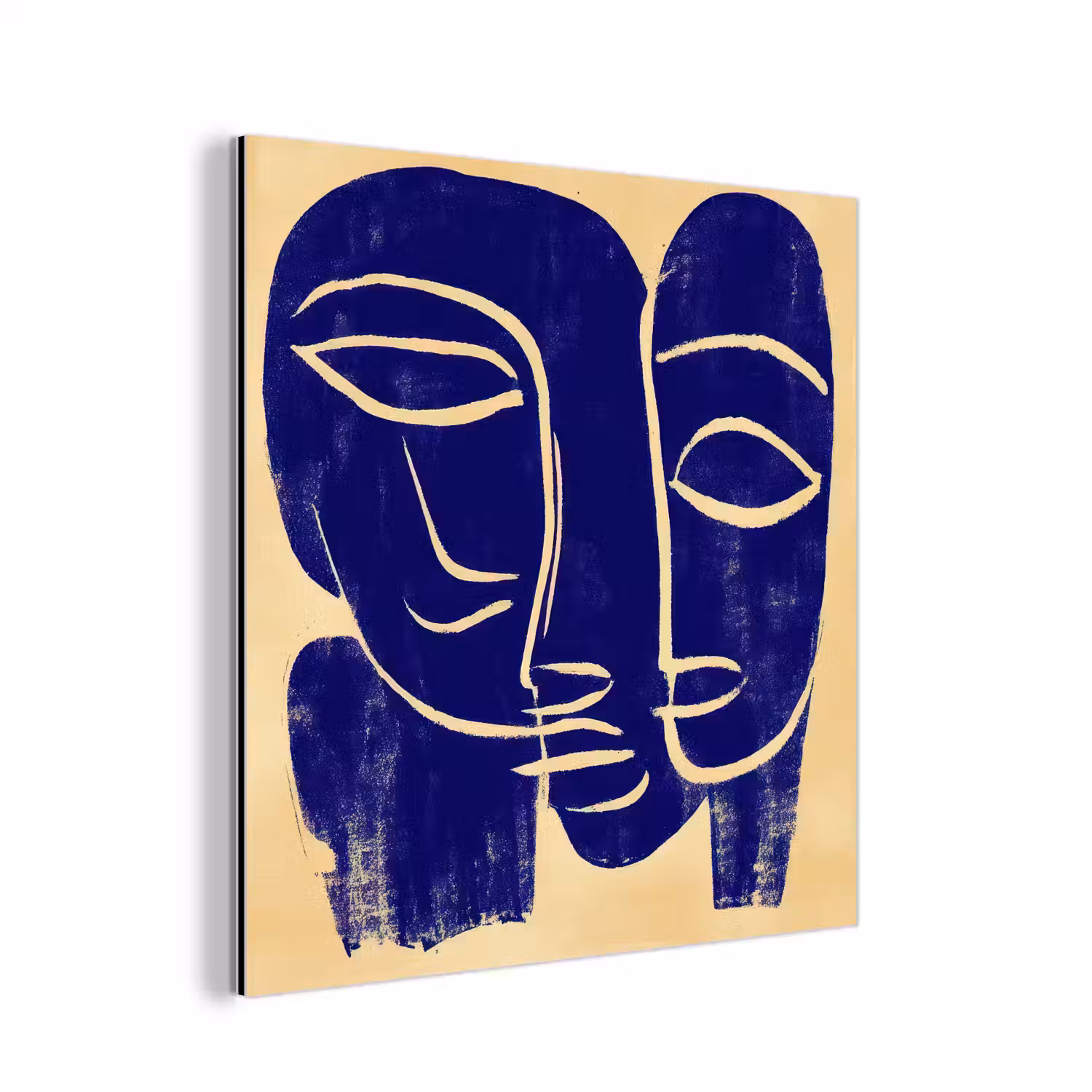 Okergeel - Blauw - Eenvoudige lijnen aluminium wit klein -3d