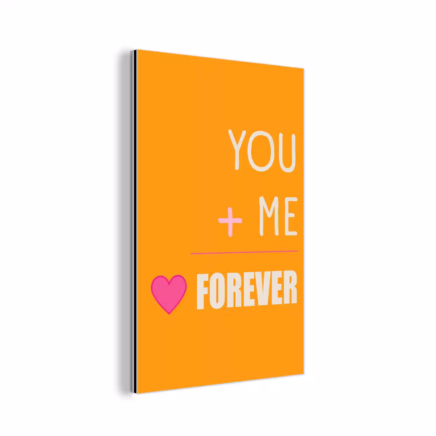 Oranje - Love - Valentijn aluminium wit klein -3d