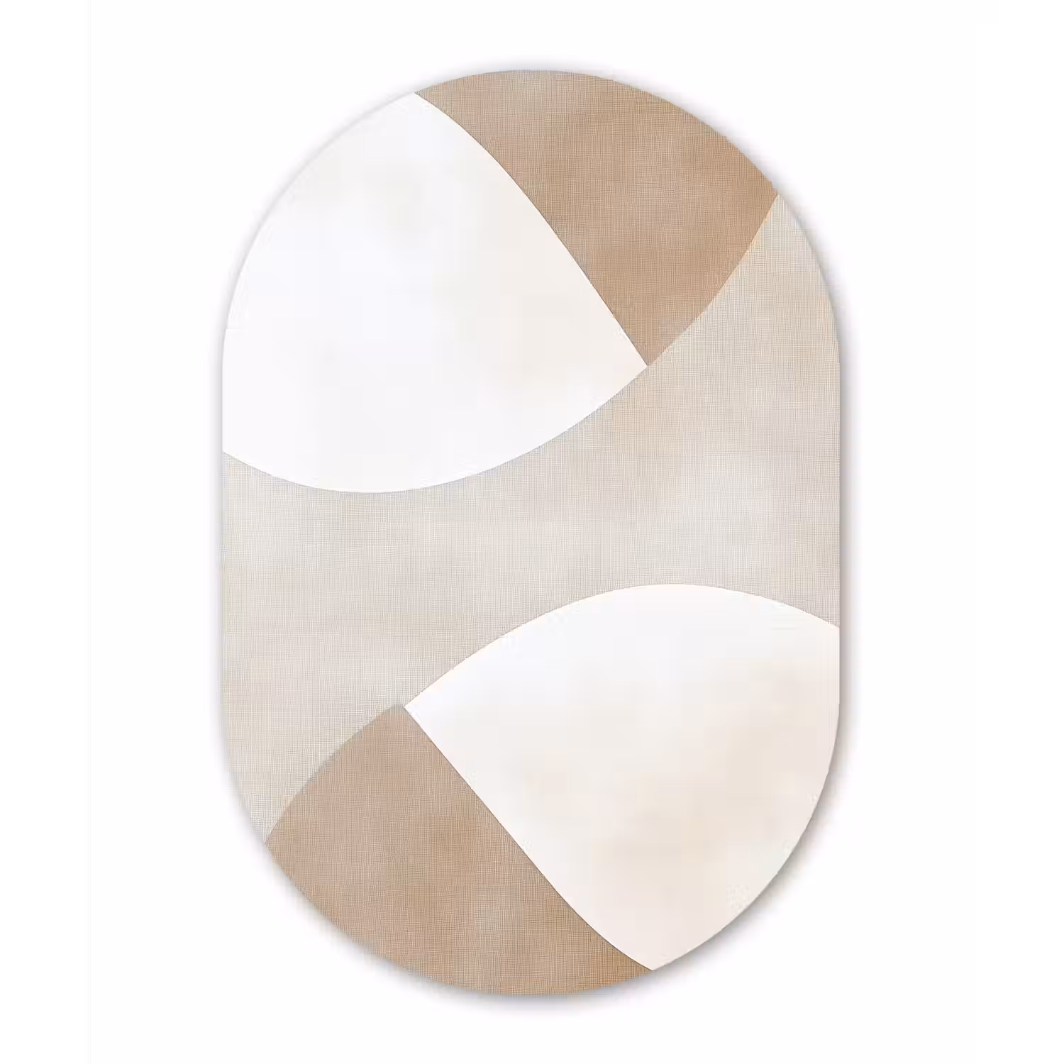 Bruin - Japandi - Abstract Wandcirkel Ovaal Aluminium middel -3d