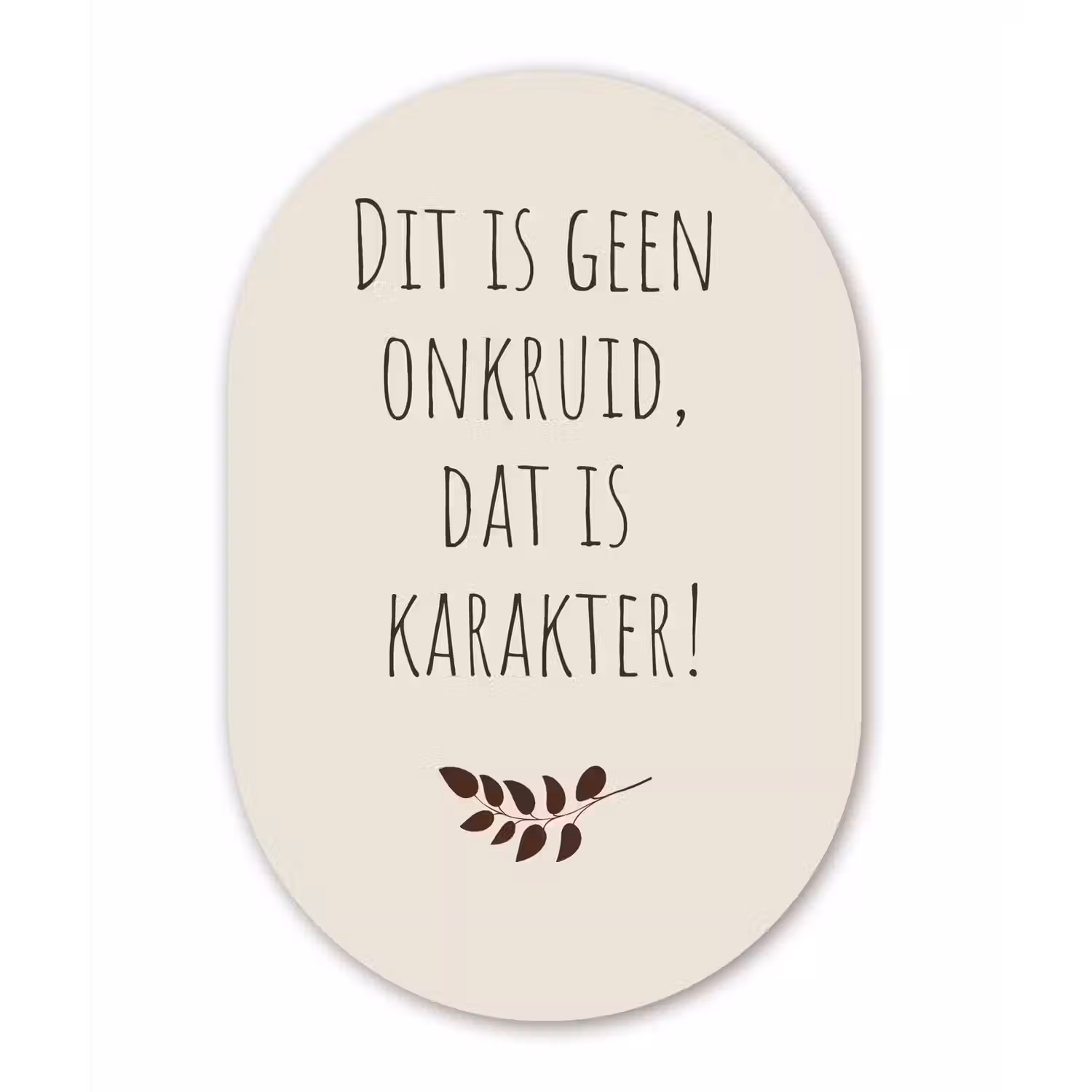 Bruin - Minimalistisch - Quote - Zomer Wandcirkel Ovaal Aluminium middel -3d