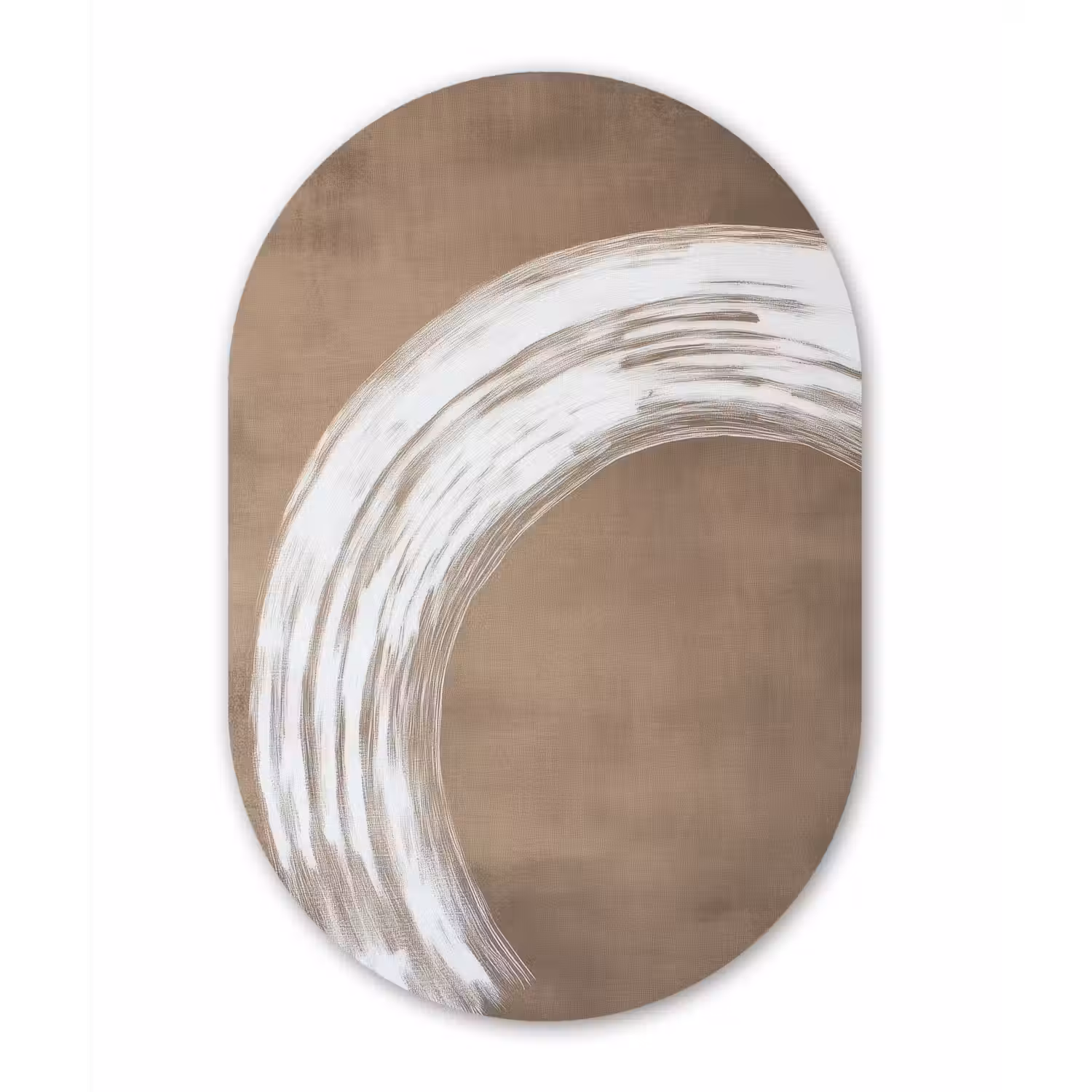 Verf - Bruin - Japandi Wandcirkel Ovaal Aluminium middel -3d