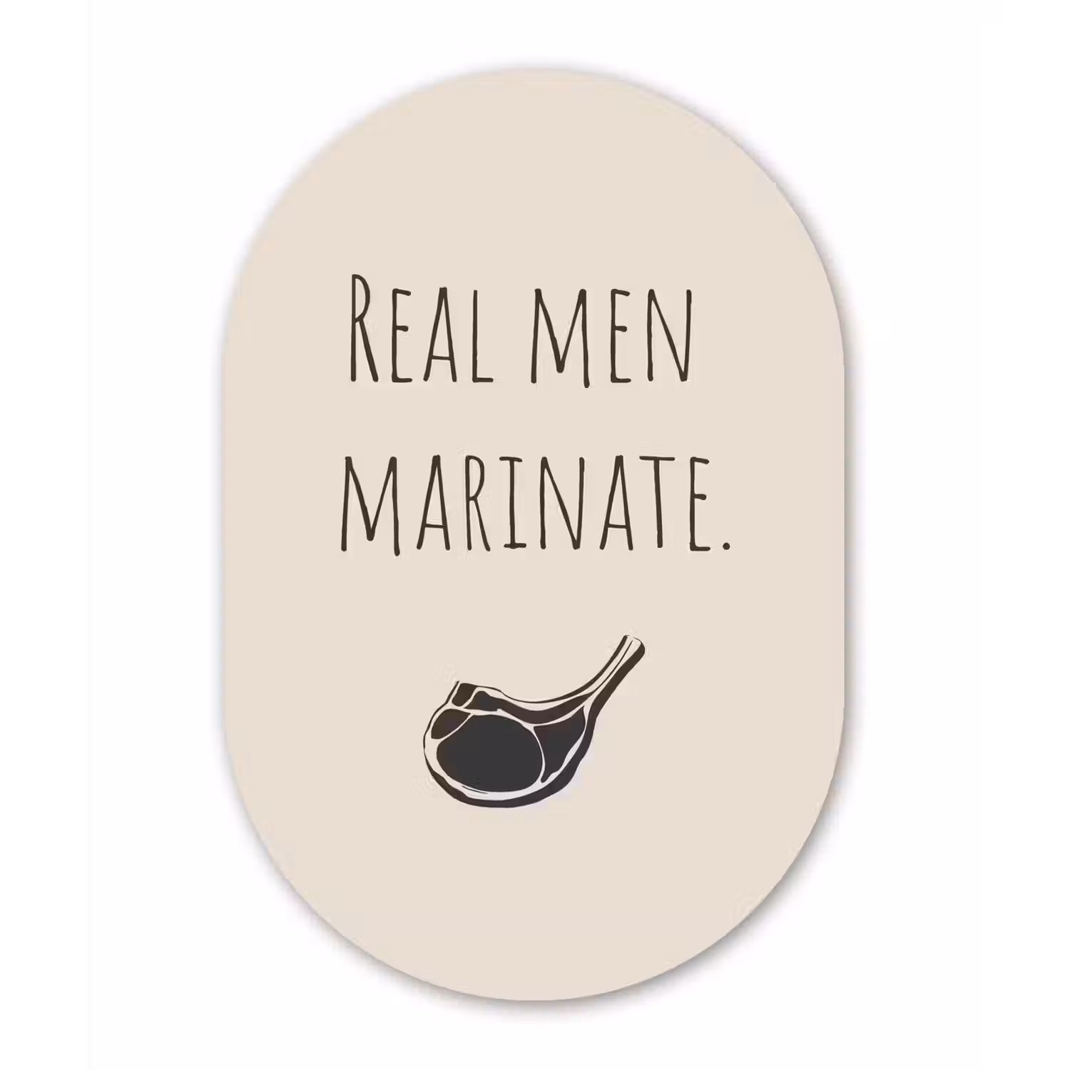 Vlees - Minimalistisch - Beige - Quote Wandcirkel Ovaal Aluminium middel -3d