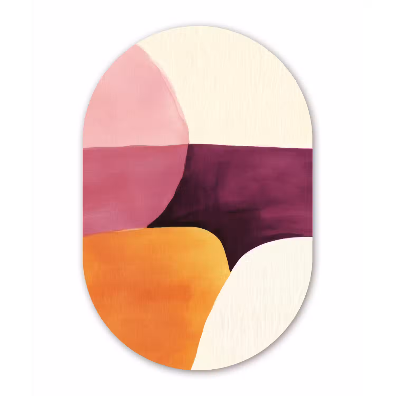 Vormen - Abstract - Kleurrijk Wandcirkel Ovaal Aluminium middel -3d