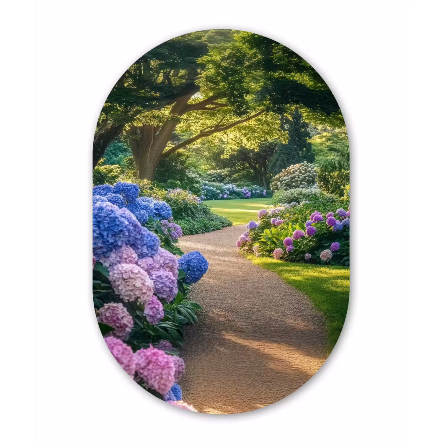 Hortensia- Park - Pad Wandcirkel Ovaal Aluminium middel -3d