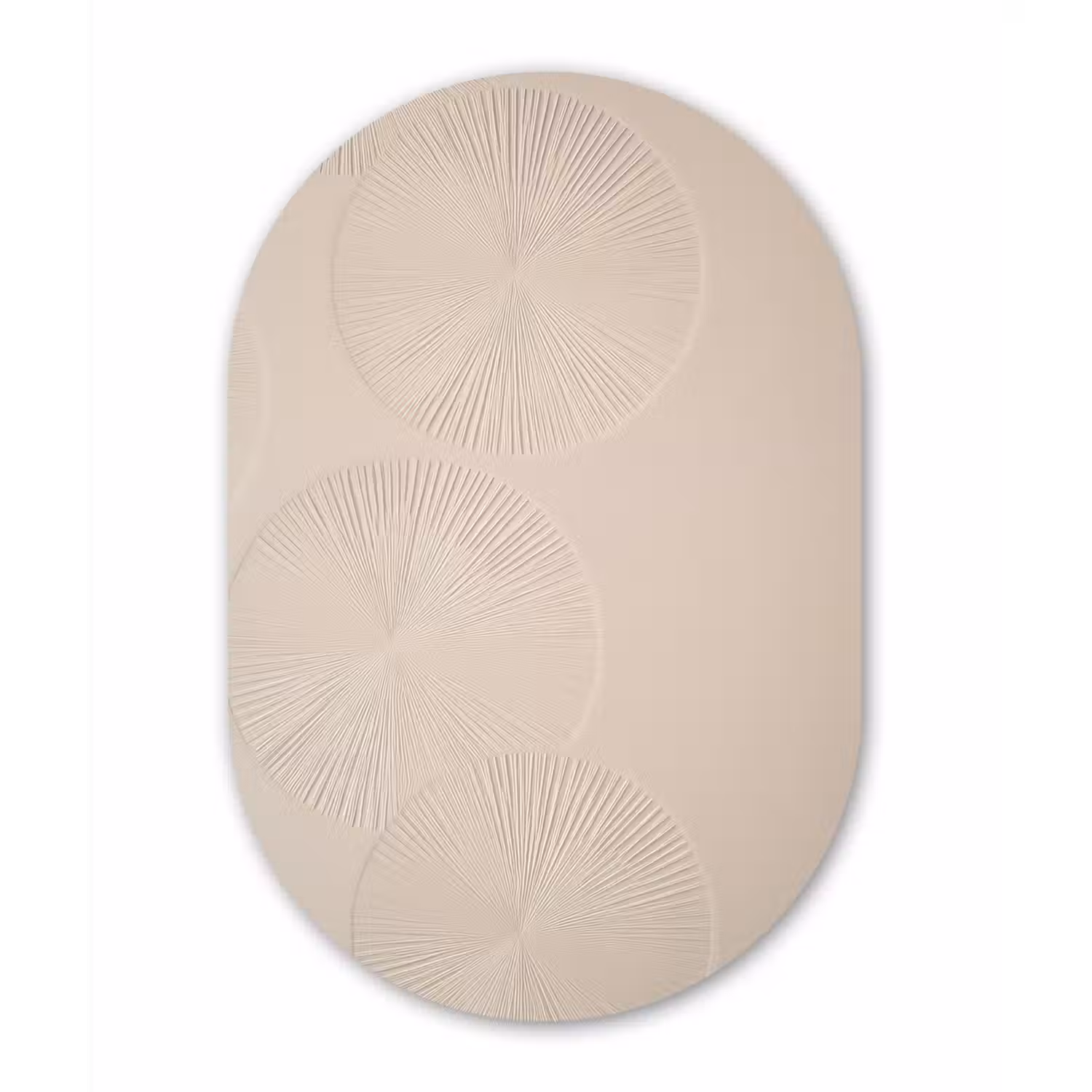 Japandi - Beige - Modern Wandcirkel Ovaal Aluminium middel -3d