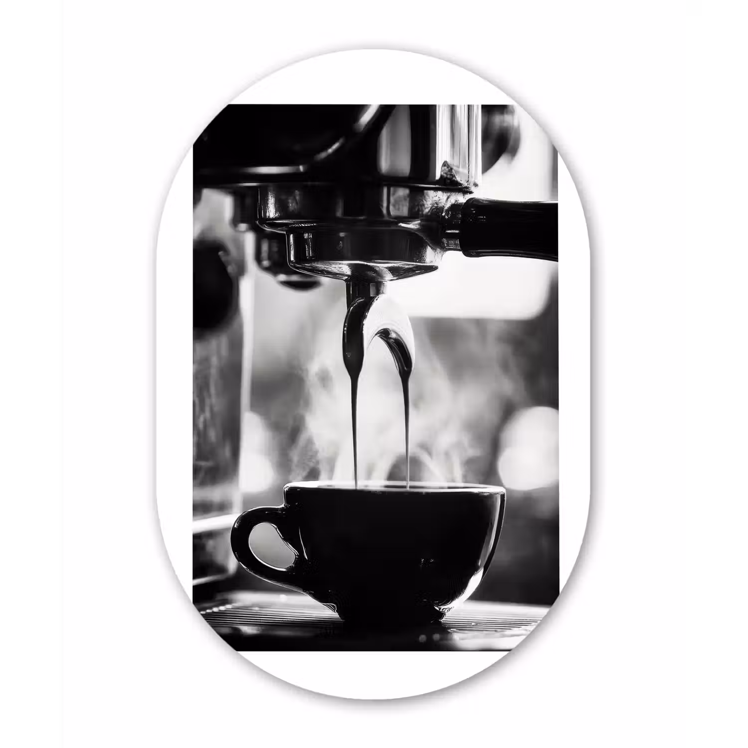 Coffee - Espresso - Koffiemachine - Kop Wandcirkel Ovaal Aluminium middel -3d