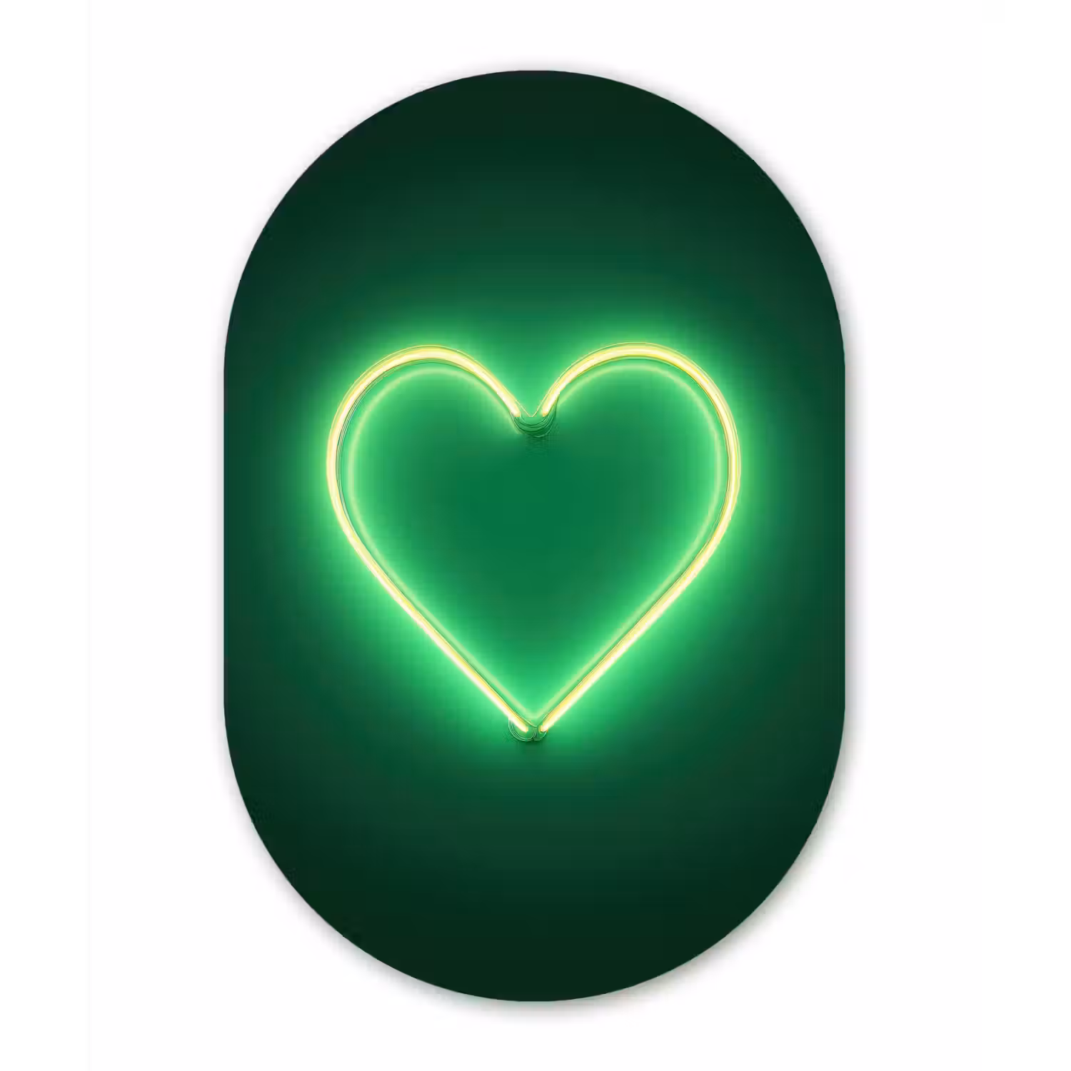 Neon - Groen - Licht Wandcirkel Ovaal Aluminium middel -3d