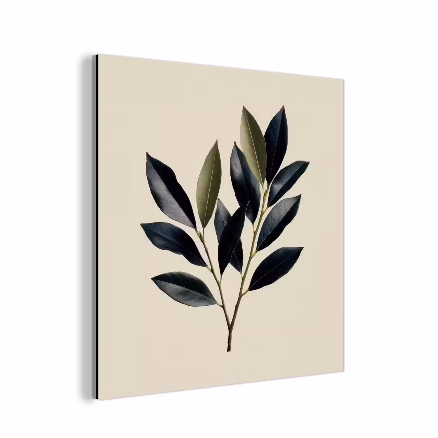 Ovaal - Olijfgroen - Simpel aluminium wit klein -3d
