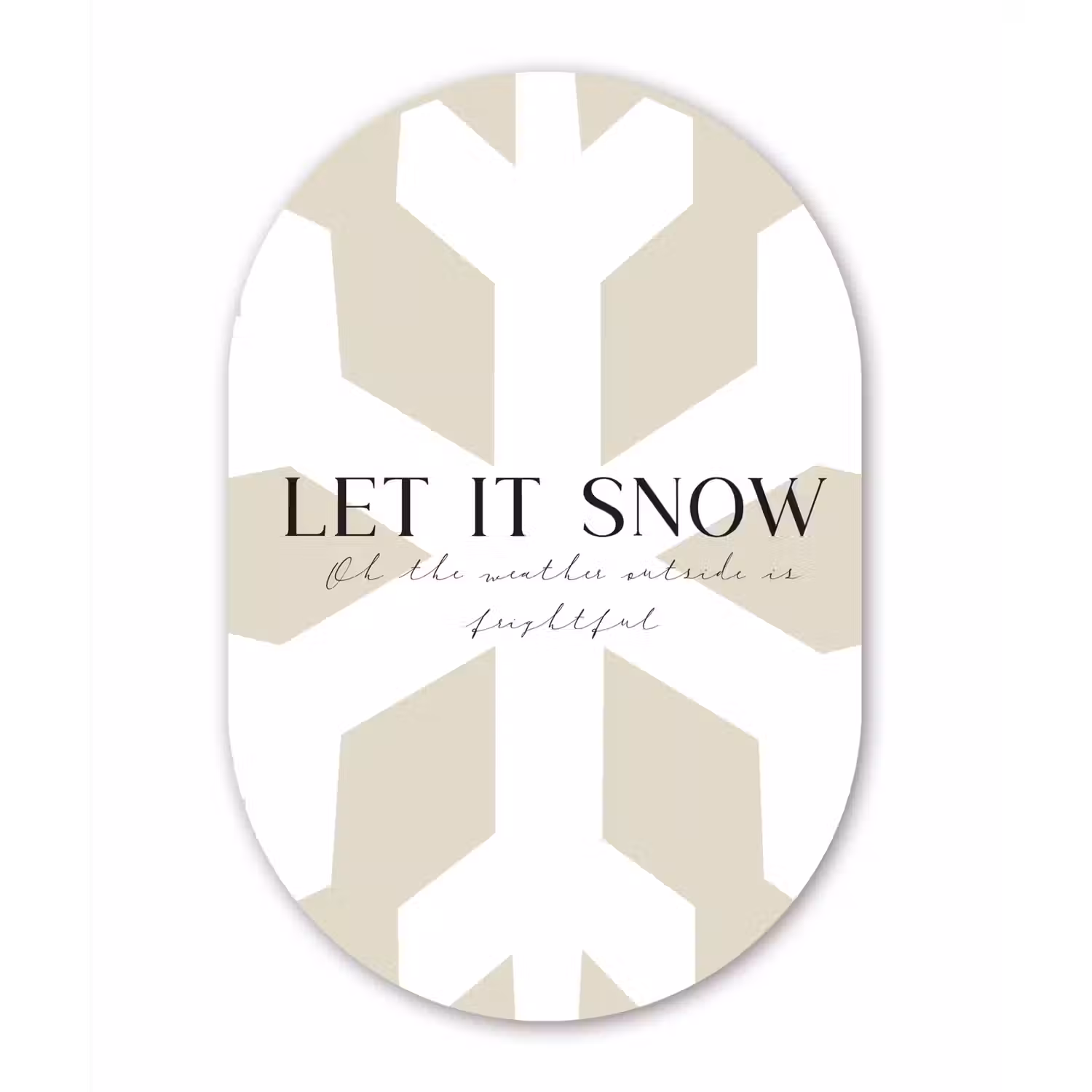 Sneeuw - Japandi - Winter - Decoratie Wandcirkel Ovaal Aluminium middel -3d