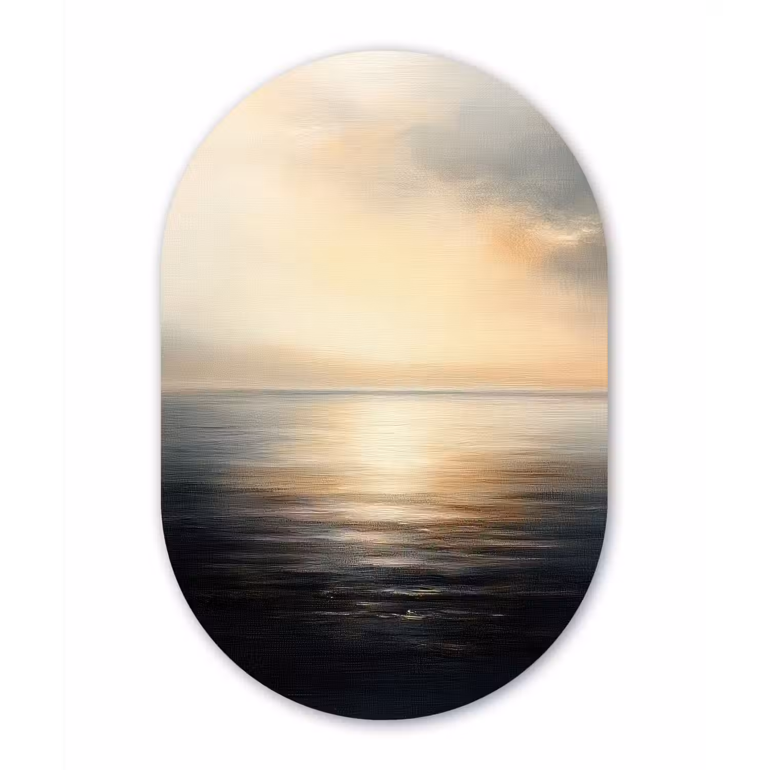 Zon - Horizon - Zee Wandcirkel Ovaal Aluminium middel -3d