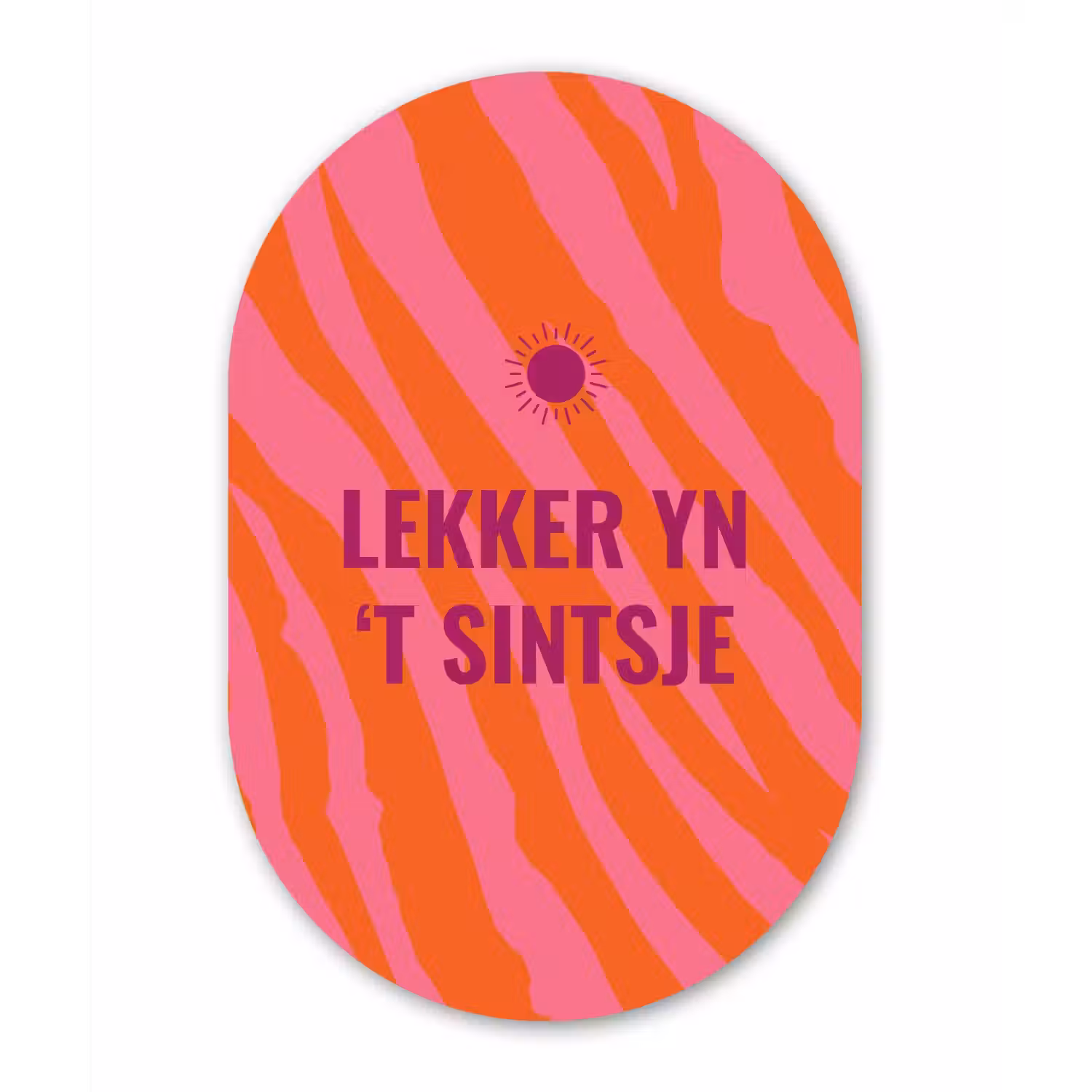 Quote - Zomer - Roze Wandcirkel Ovaal Aluminium middel -3d