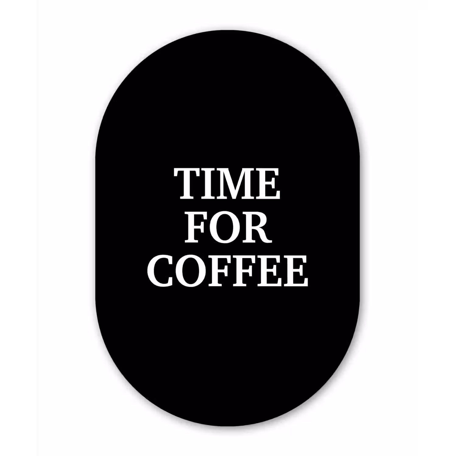 Quotes - Letters - Koffie - Zwart Wandcirkel Ovaal Aluminium middel -3d