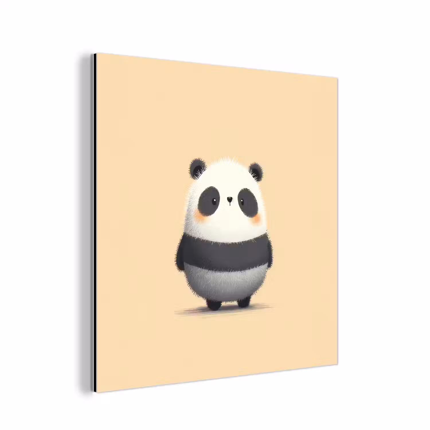 Panda - Beige - Minimalistisch aluminium wit klein -3d