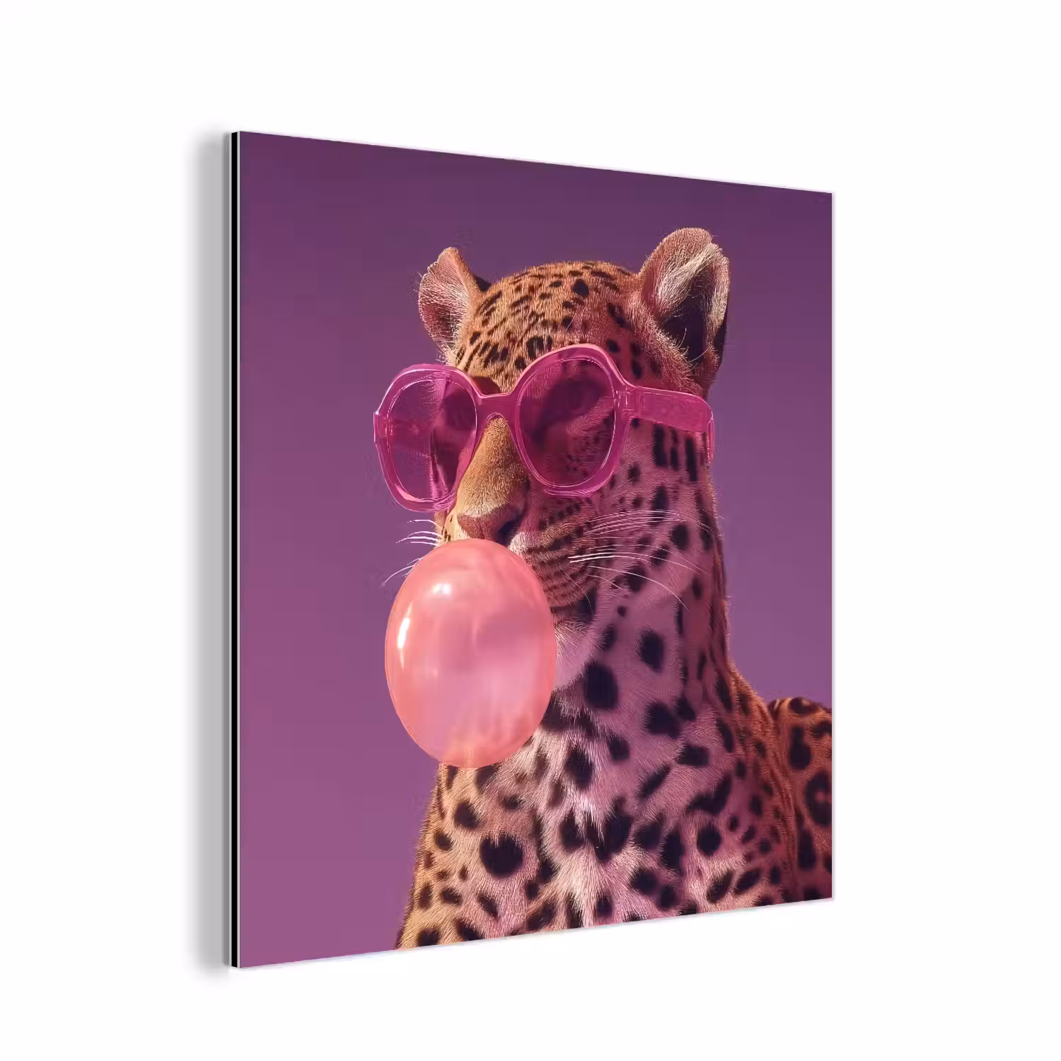 Panter - Zonnebril - Kauwgombel - Roze aluminium wit klein -3d