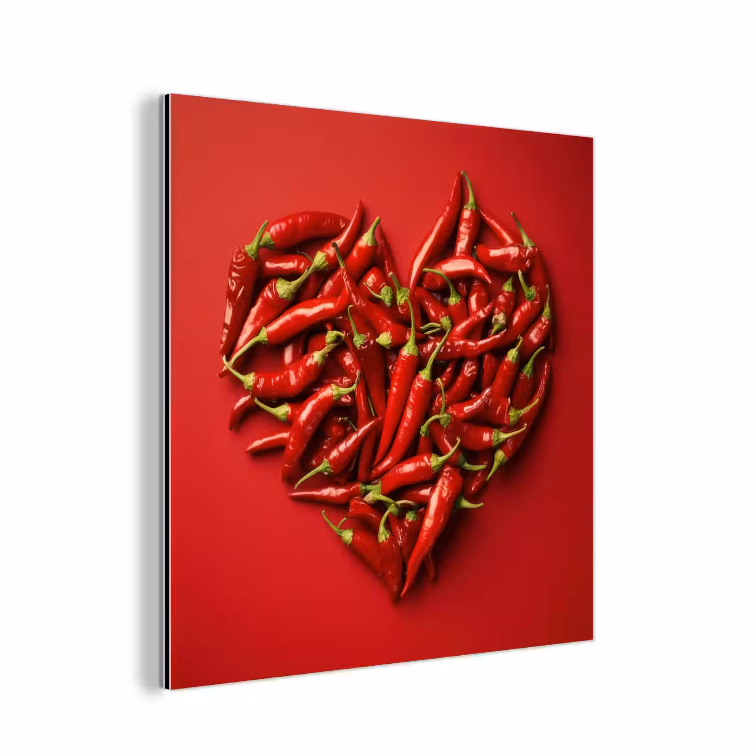 Pepers - Rood - Hart aluminium wit klein -3d