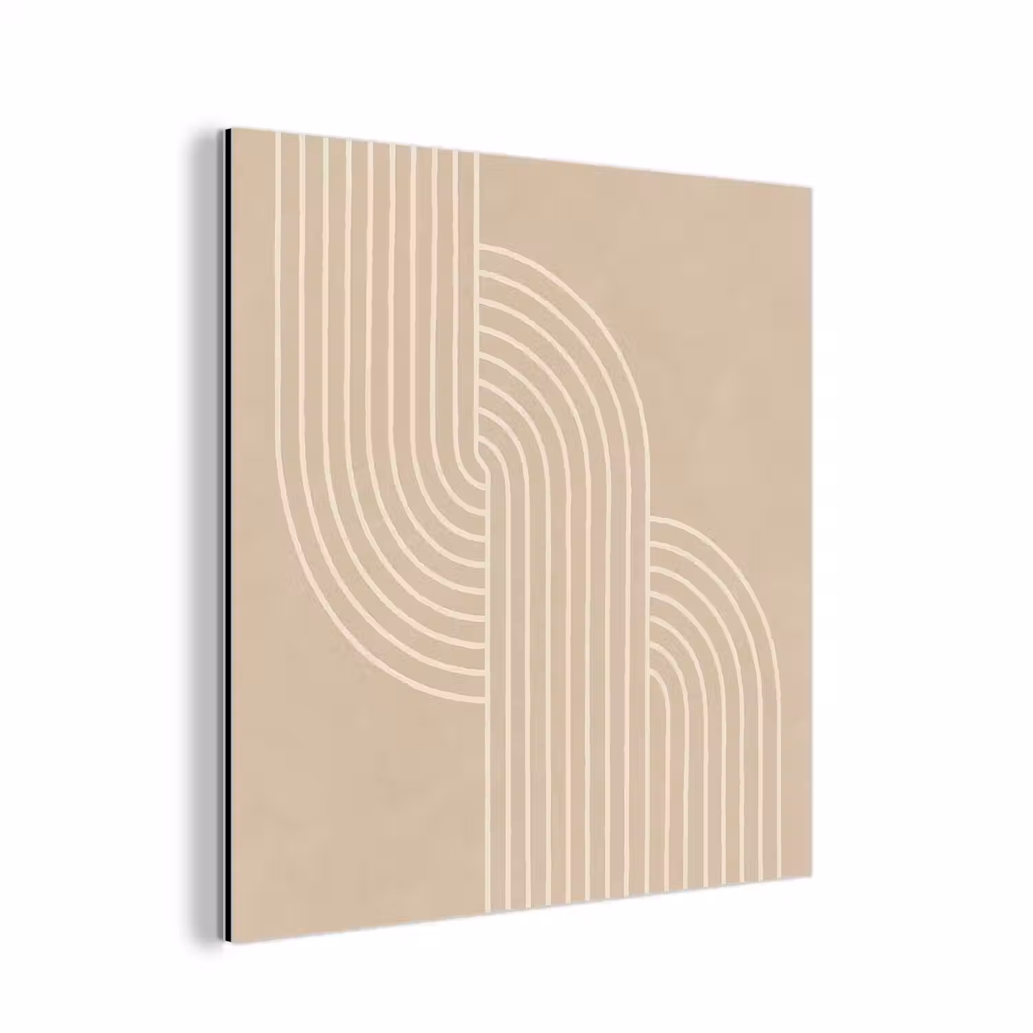 Parallelle lijnen - Lichte textuur - Beige aluminium wit klein -3d