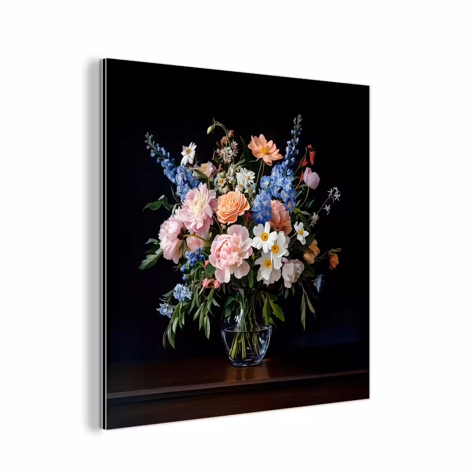Pastel - Bloemen - Glazen - Vaas aluminium wit klein -3d