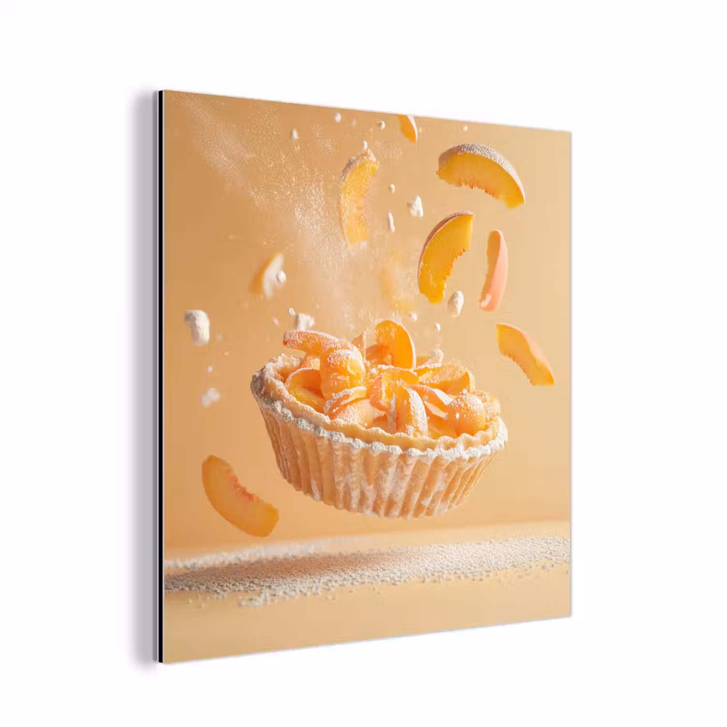 Peach - Eten - Taart - Oranje aluminium wit klein -3d