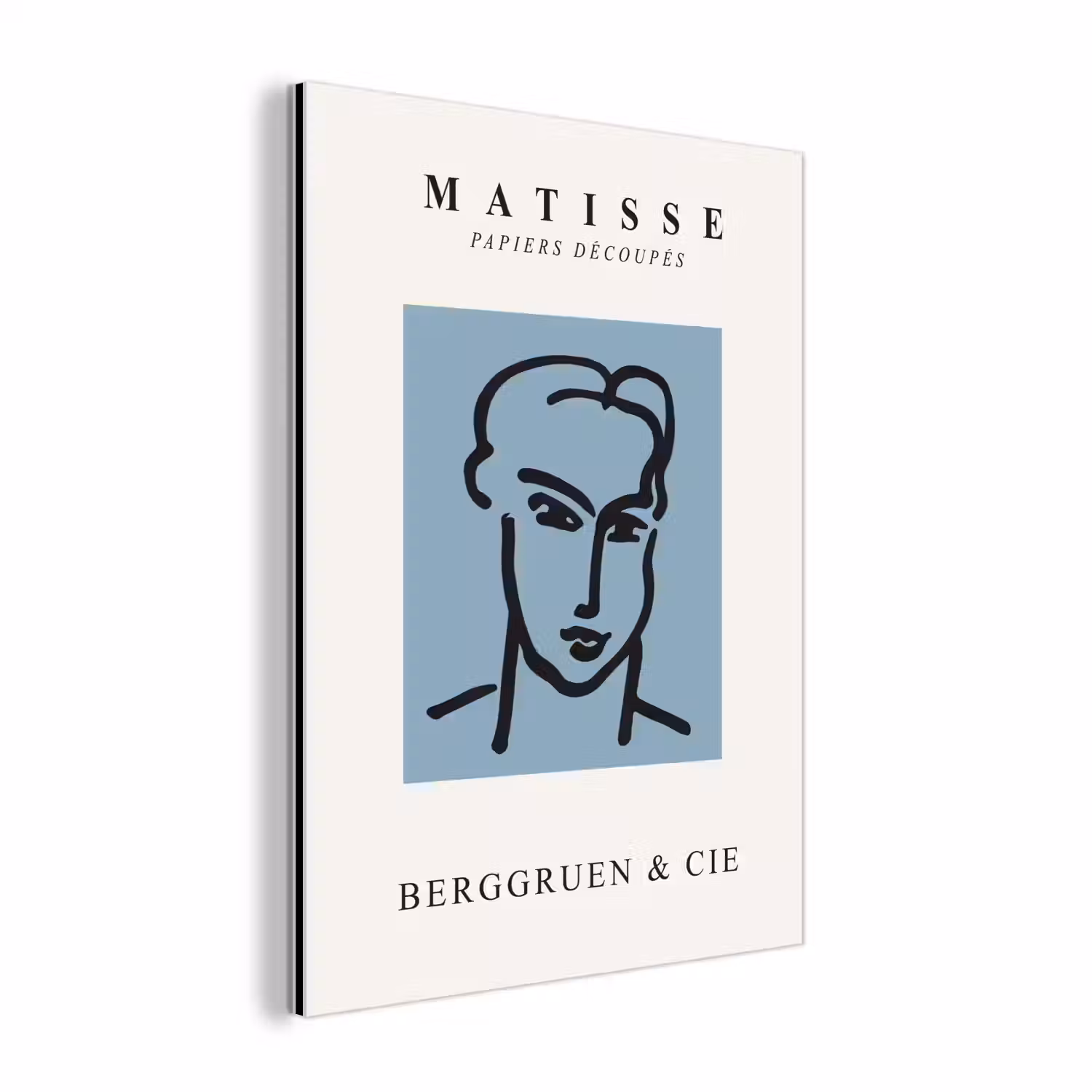 Portret - Man - Blauw - Kunst - Henri Matisse aluminium wit klein -3d