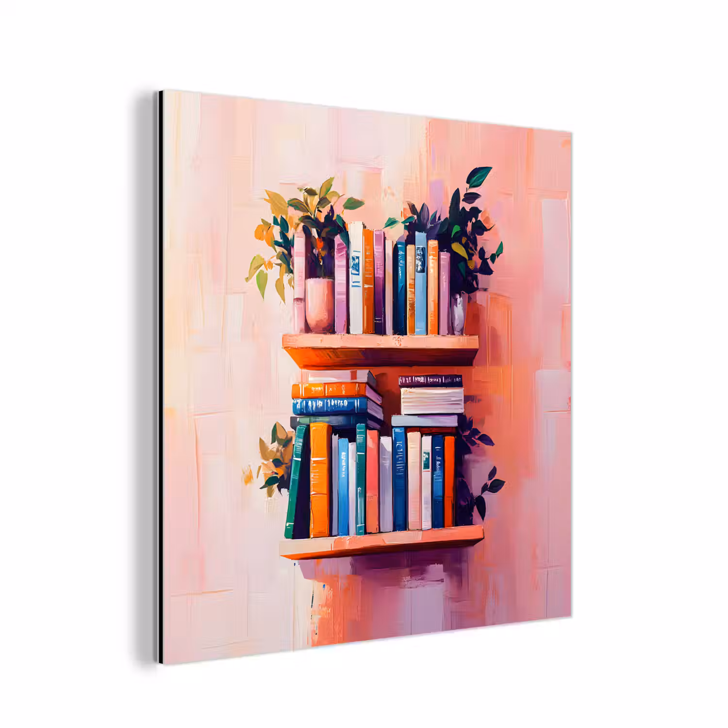 Planken - Boeken - Bladeren aluminium wit klein -3d