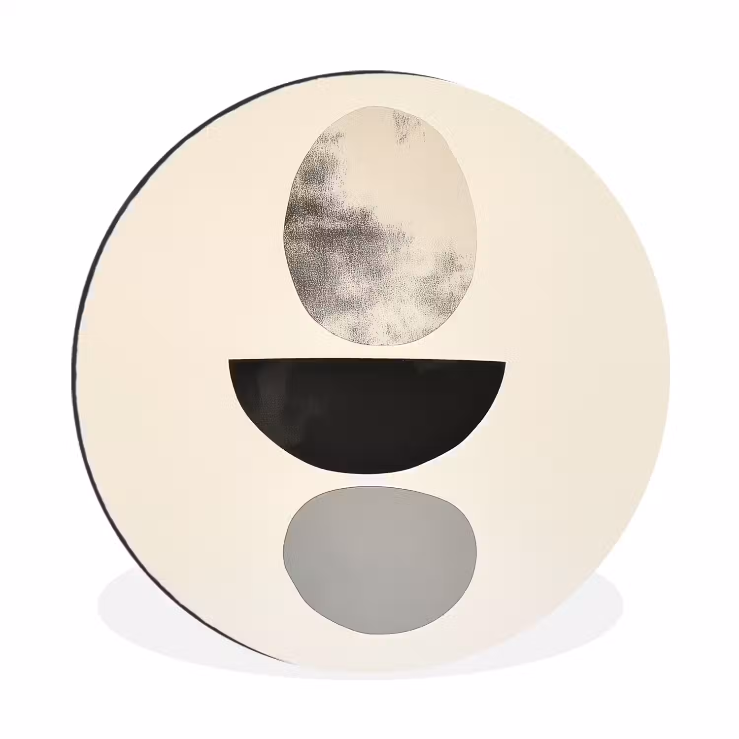 Beige - Japandi - Wabi sabi Wandcirkel aluminium klein -3d