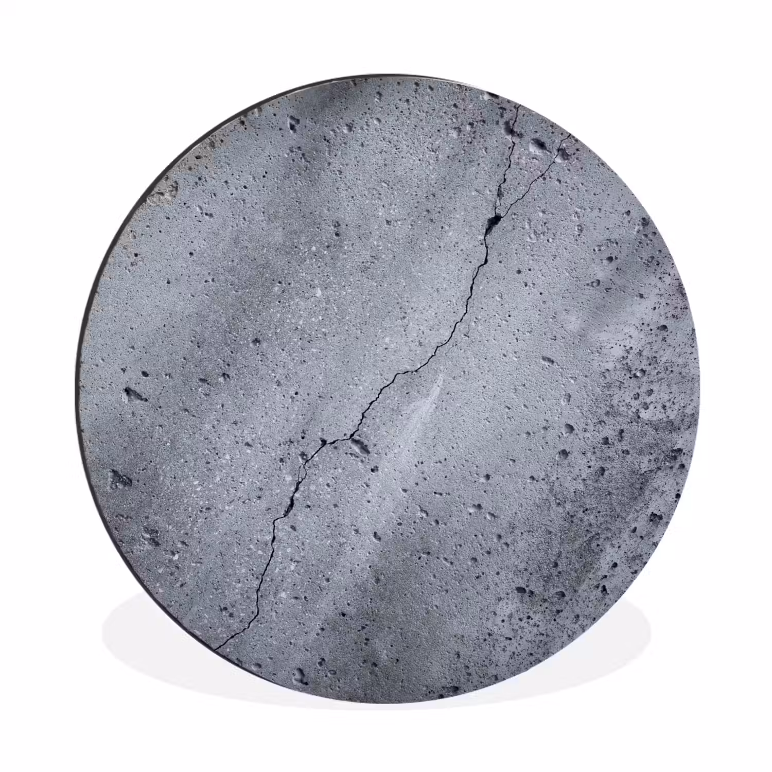 Beton - Grijs - Scheur Wandcirkel aluminium klein -3d