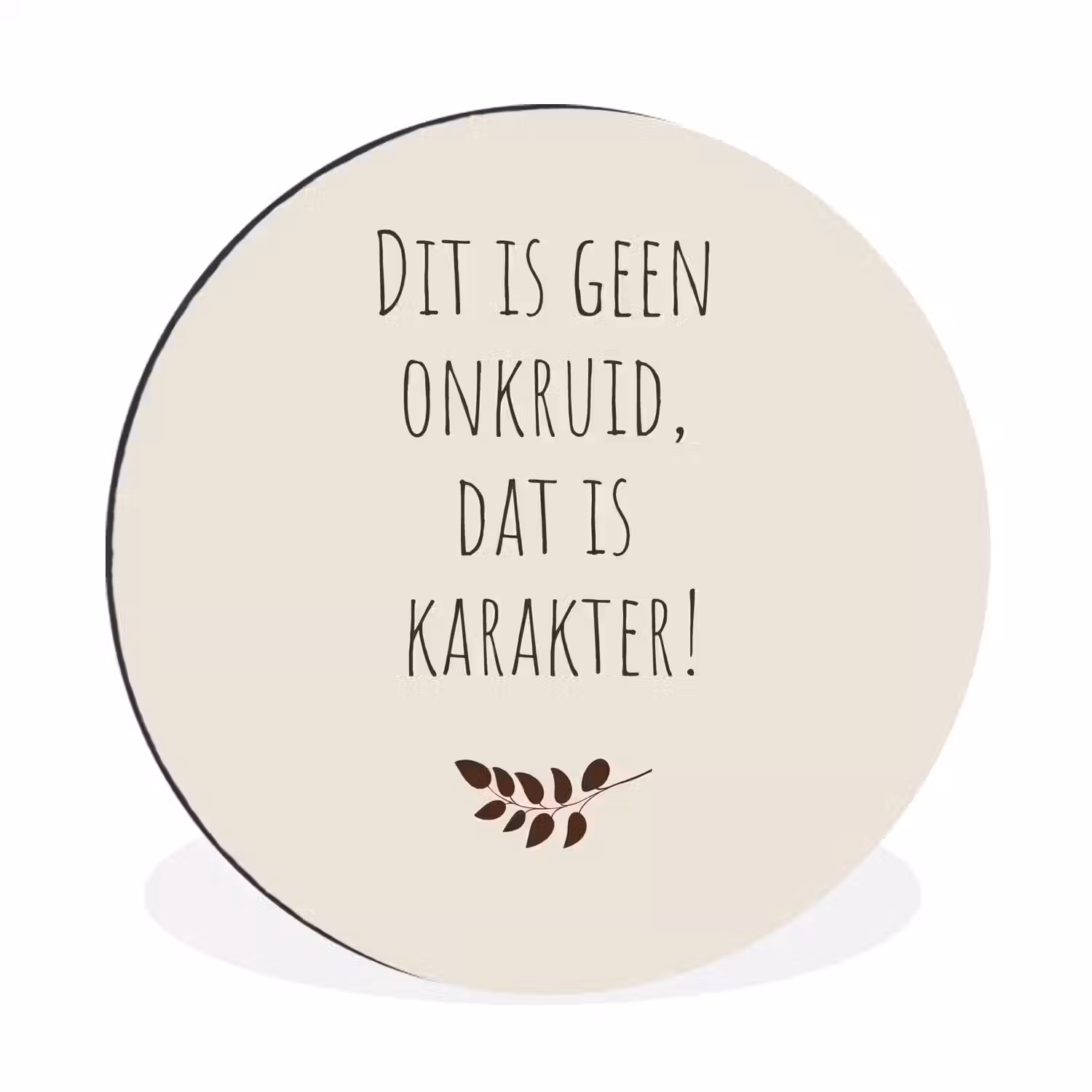 Bruin - Minimalistisch - Quote - Zomer Wandcirkel aluminium klein -3d