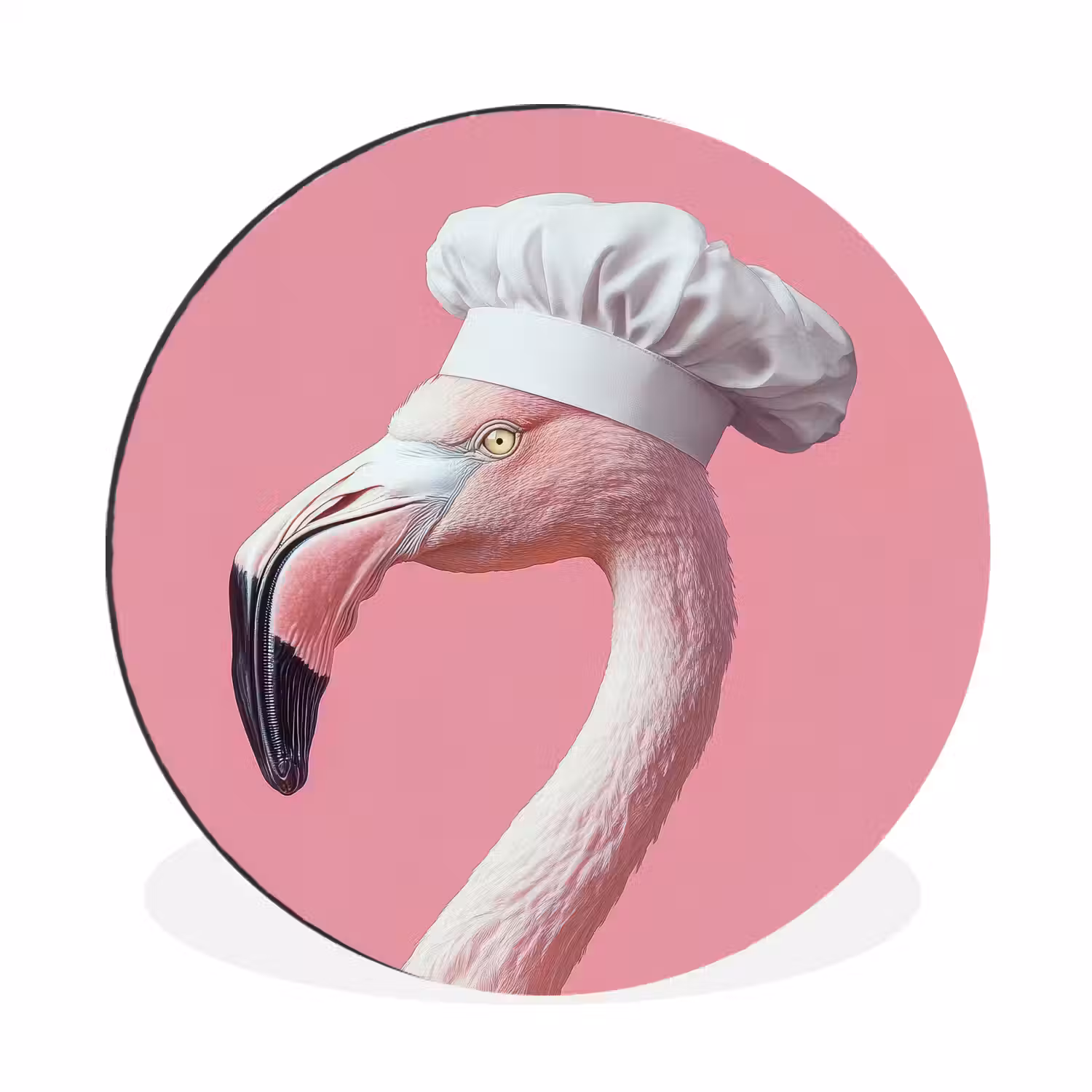 Flamingo - Roze - Koksmuts - Vogel Wandcirkel aluminium klein -3d
