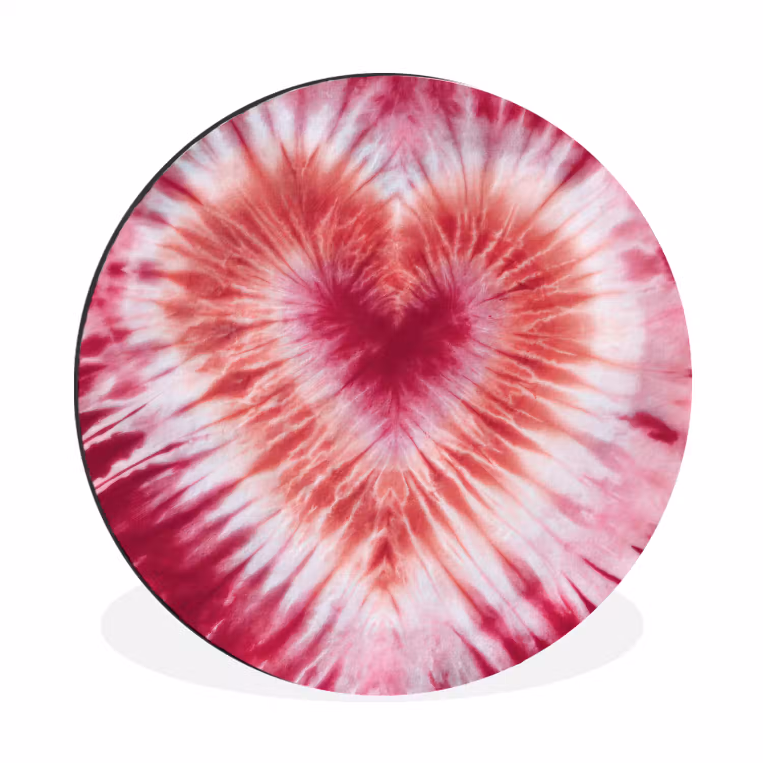 Hartvorm - Roze - Tie dye Wandcirkel aluminium klein -3d
