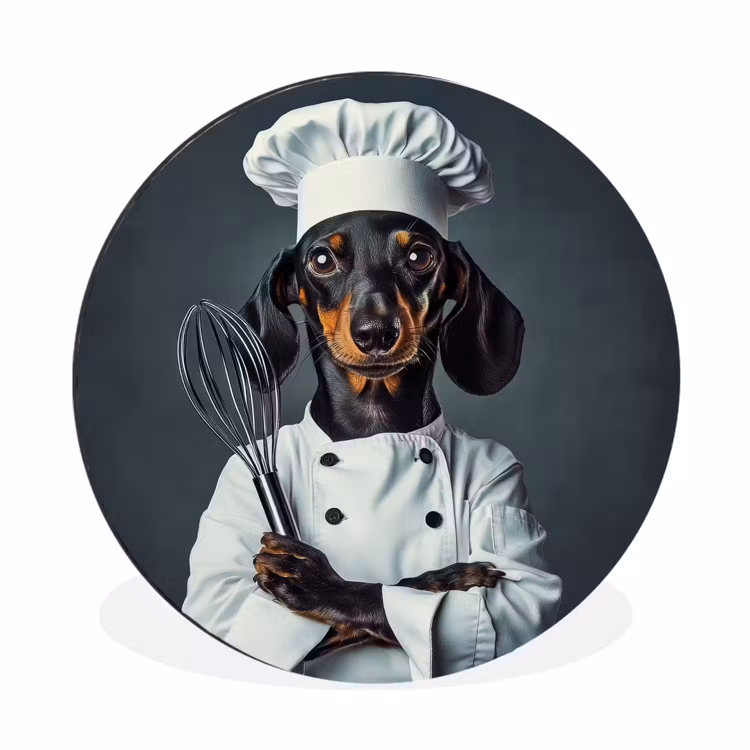 Hond - Garde - Kok Wandcirkel aluminium klein -3d
