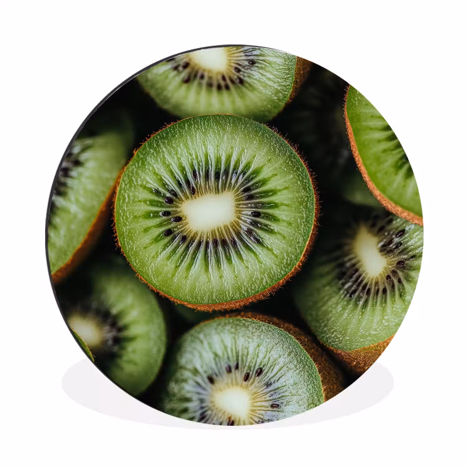 Kiwi - Fruit - Groen Wandcirkel aluminium klein -3d