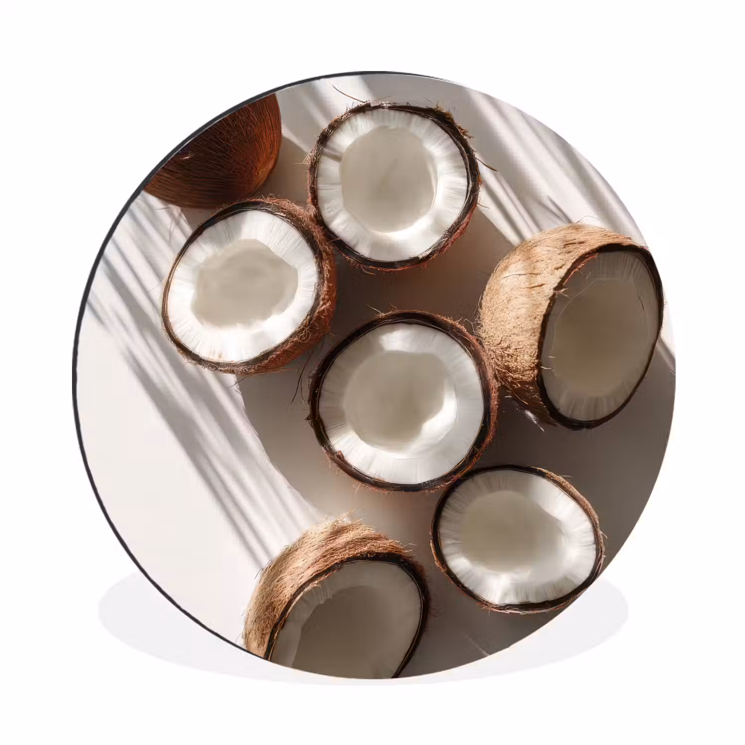Kokosnoten - Bruin - Shaduw Wandcirkel aluminium klein -3d
