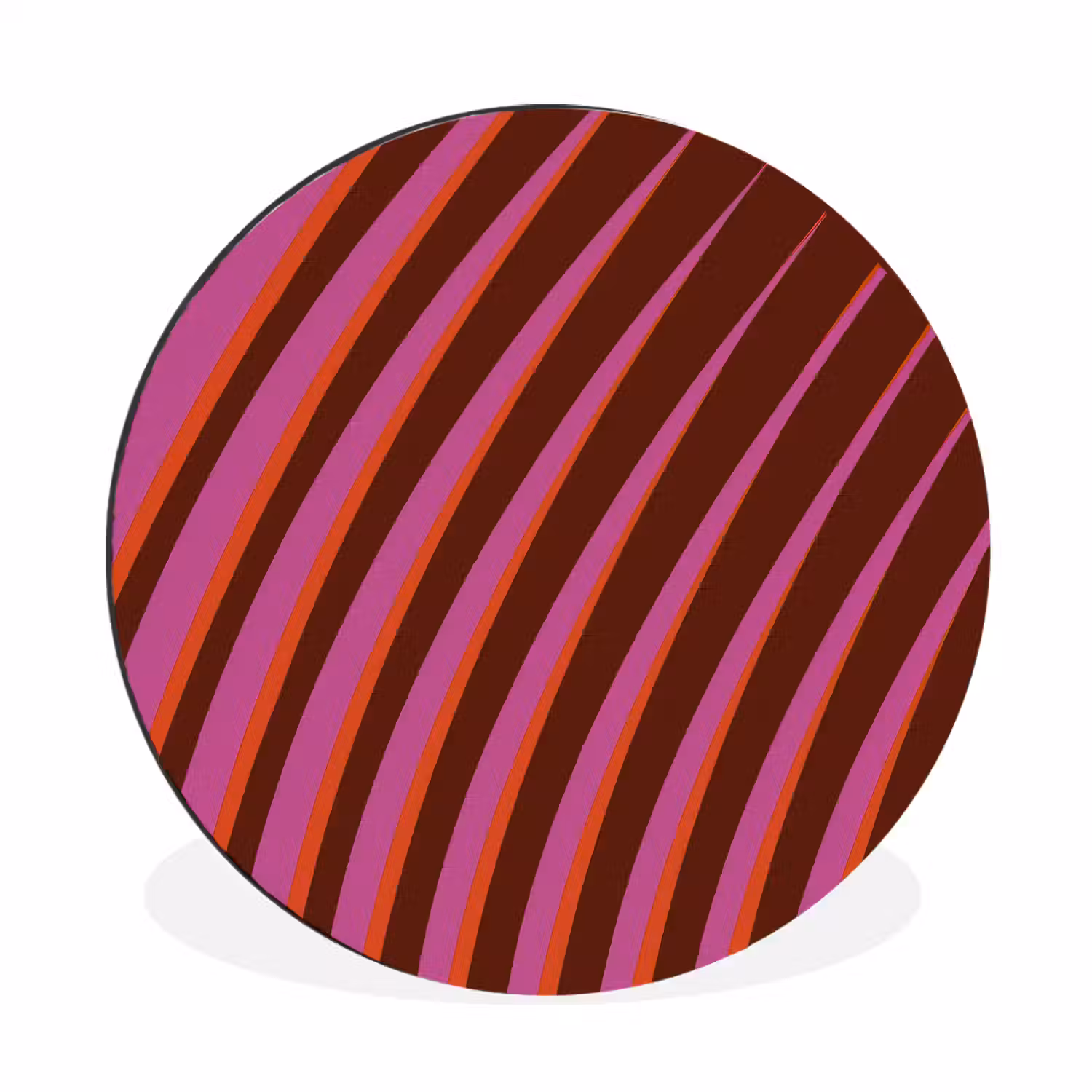 Lijnen - Rood - Beweging Wandcirkel aluminium klein -3d