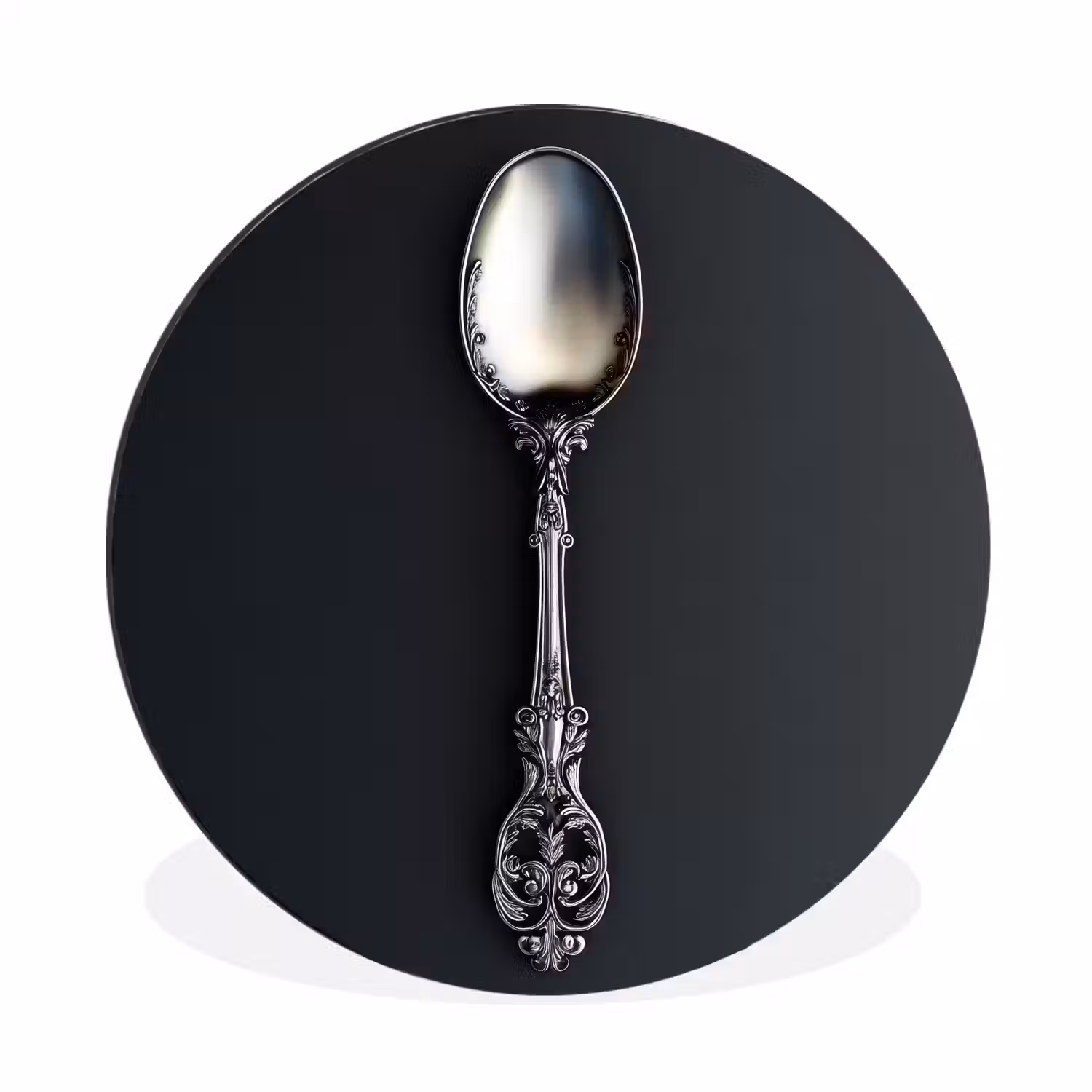 Lepel - Zilver - Metaal Wandcirkel aluminium klein -3d