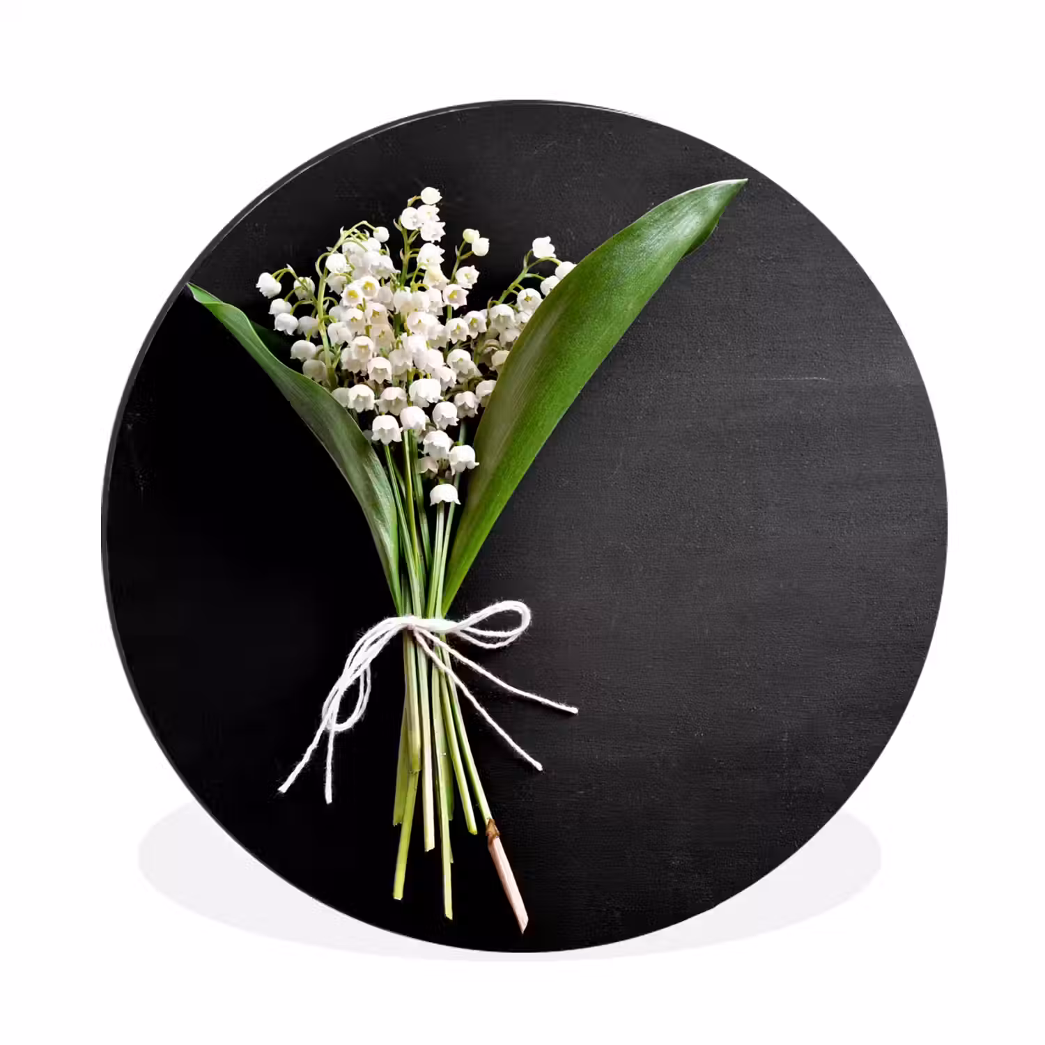 Lelietjes van dalen - Bloemen - Stilleven - Flora Wandcirkel aluminium klein -3d
