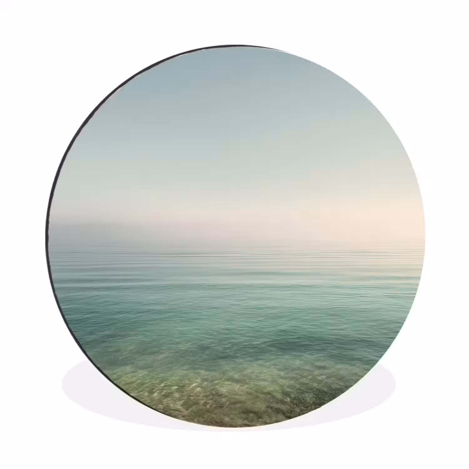 Zee - Horizon - Blauw - Mist Wandcirkel aluminium klein -3d