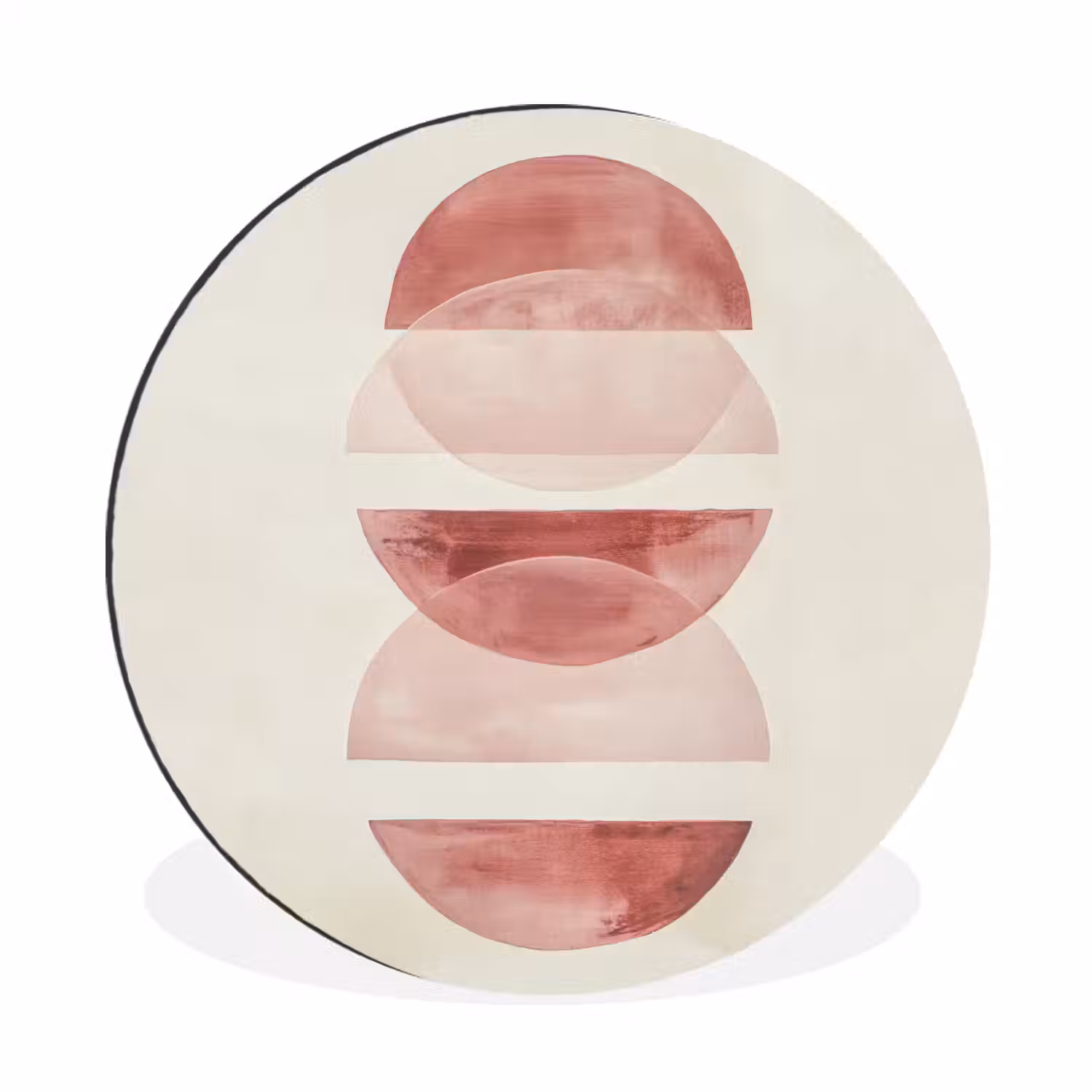 Minimalistisch - Cirkels - Roze Wandcirkel aluminium klein -3d