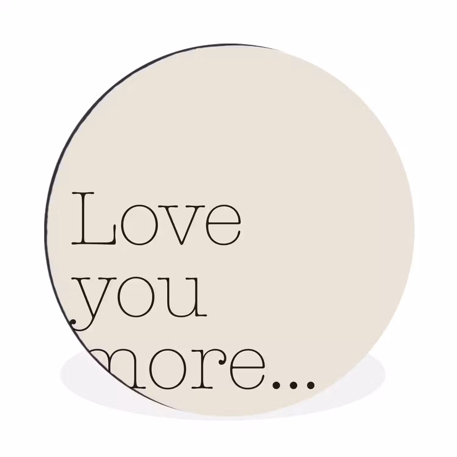 Minimalistisch - Love - Beige Wandcirkel aluminium klein -3d