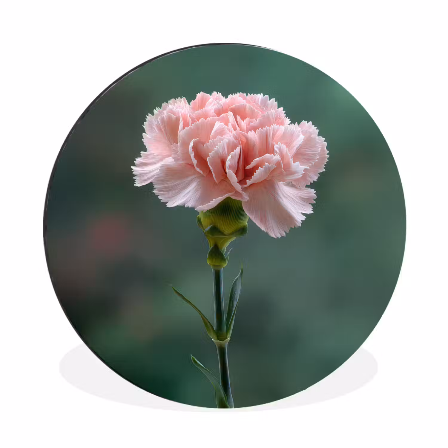 Anjer - Roze - Bloemblaadjes Wandcirkel aluminium klein -3d