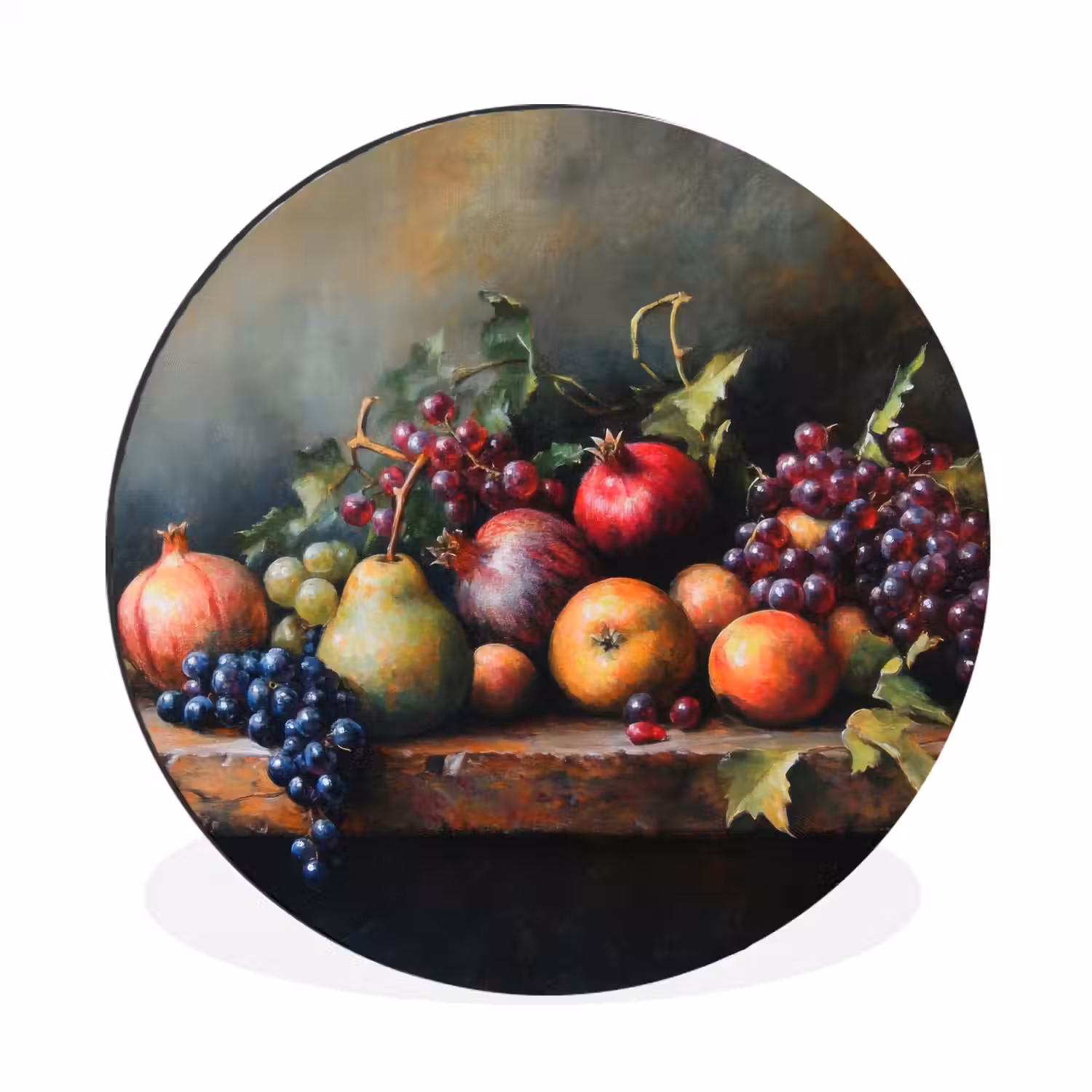 Rustiek - Stilleven - Fruit Wandcirkel aluminium klein -3d